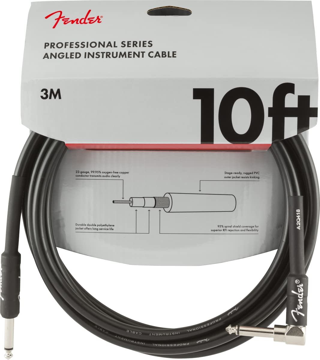 Cable Para Instrumentos Fender Professional Series, 10 Pies, Negro - Venta Internacional. $573