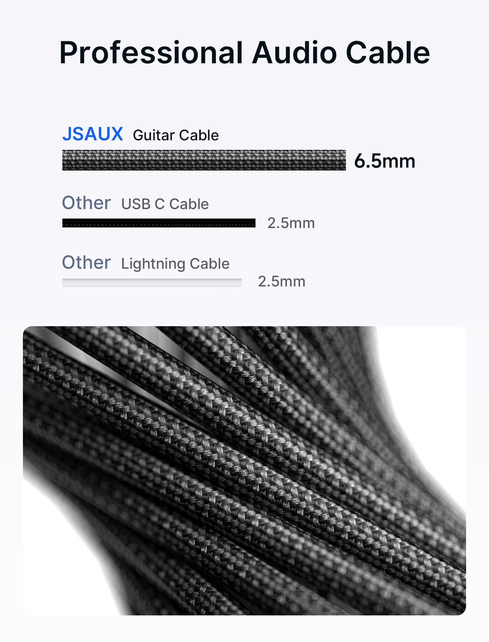 Foto 3 pulgar | Cable De Instrumento Jsaux De 3 M Compatible Con Guitarra Eléctrica Y Bajo - Venta Internacional.