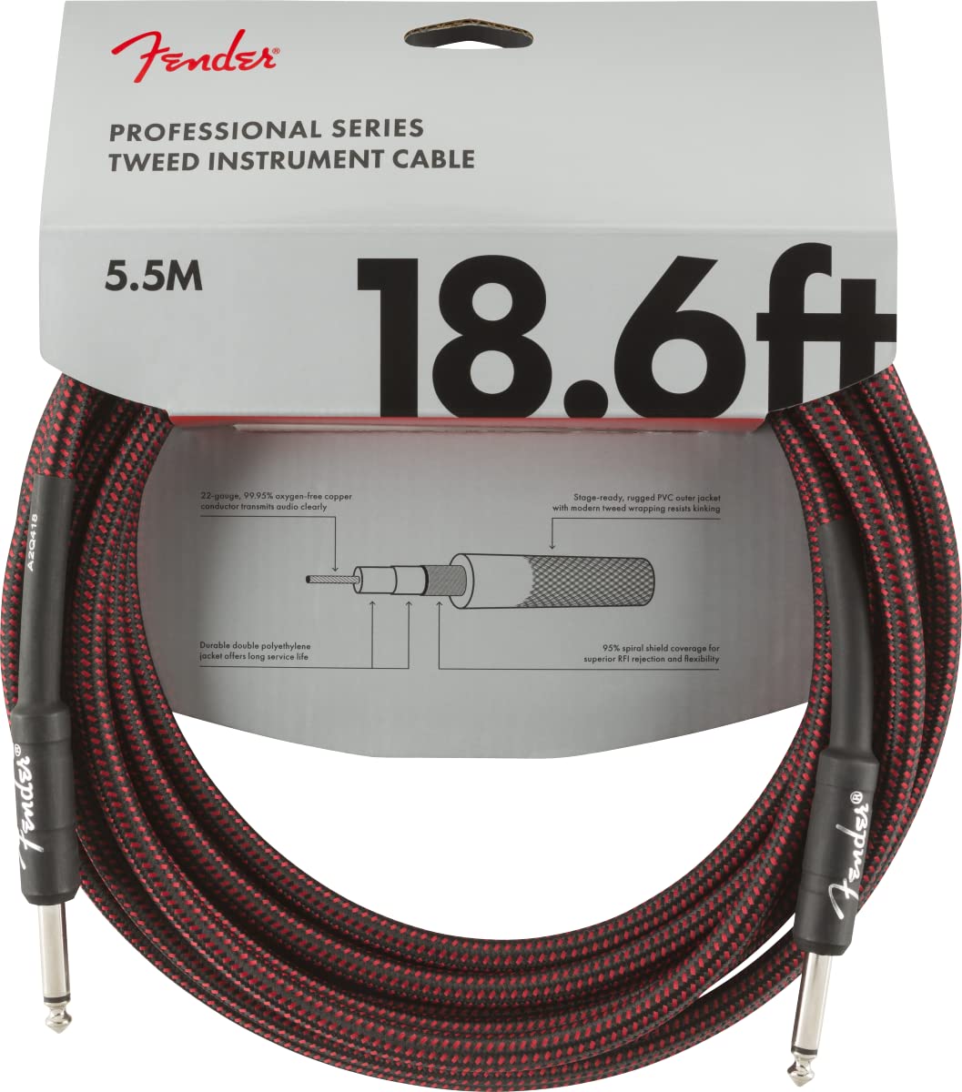 Foto 2 pulgar | Cable Para Instrumentos Fender Professional Series Tweed De 5,6 M, Color Rojo - Venta Internacional.