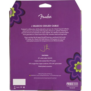 Foto 2 | Cable Para Instrumentos Fender J Mascis Dinosaur Jr., Enrollado, 9 M, Color Morado - Venta Internacional.