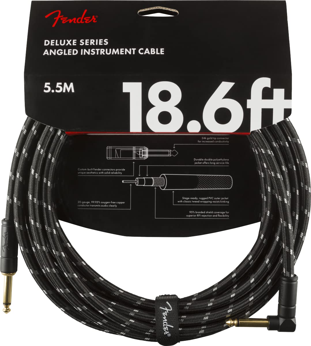 Foto 5 pulgar | Cable De Instrumento Fender Deluxe Series Para Guitarra Recto/angular - Venta Internacional.