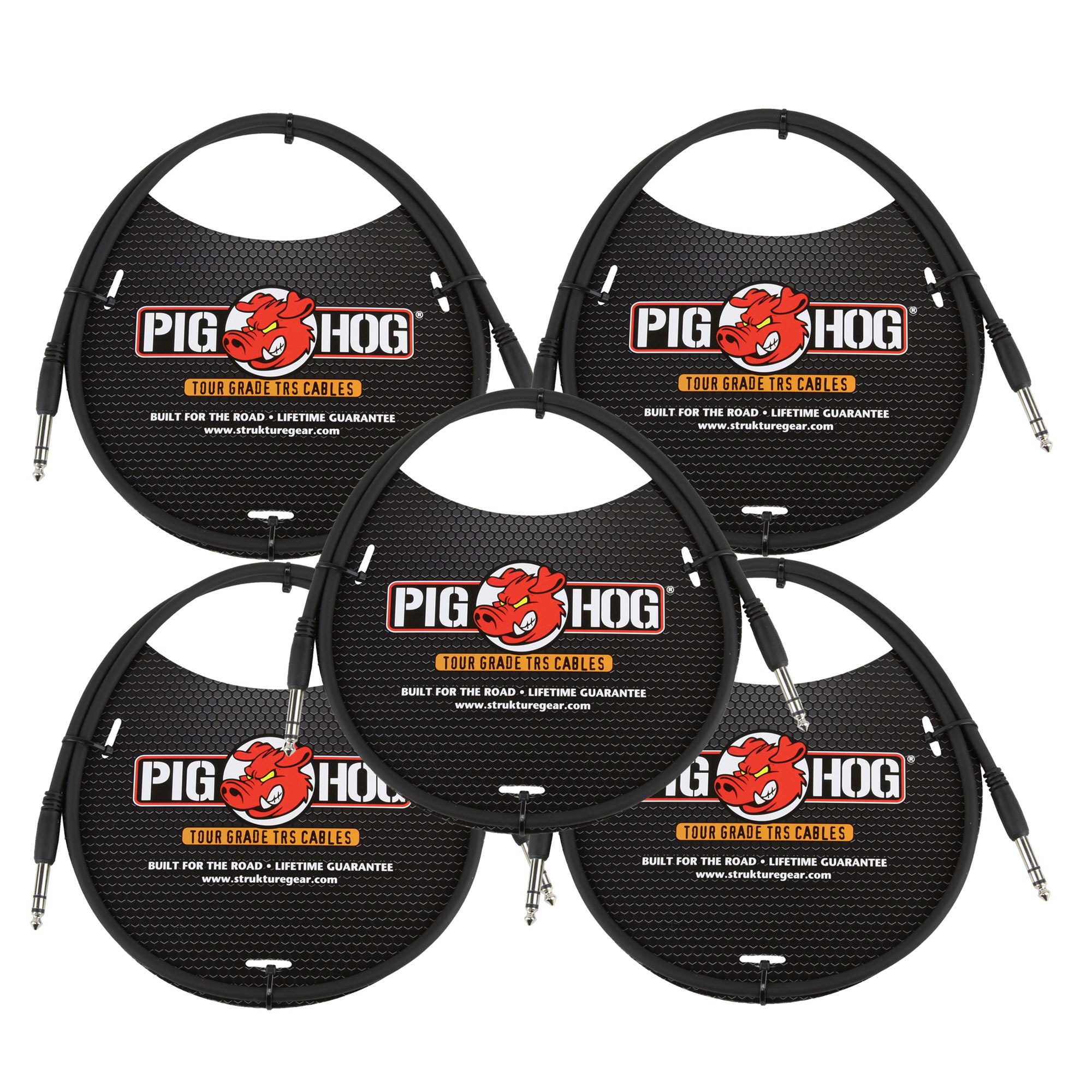 Cable De Instrumentos Pig Hog 1/4 Trs - 1/4 Trs 3 Pies (90 Cm) X5 - Venta Internacional. $921