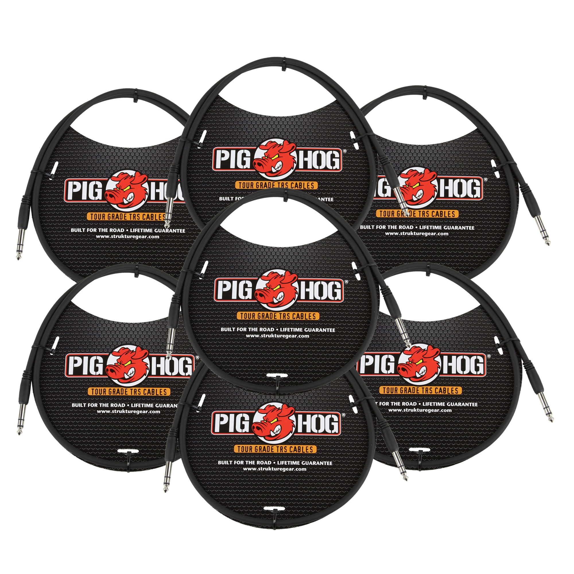 Cable De Instrumentos Pig Hog, 3 Pies 1/4 Trs - 1/4 Trs, Paquete De 7 - Venta Internacional. $1,107