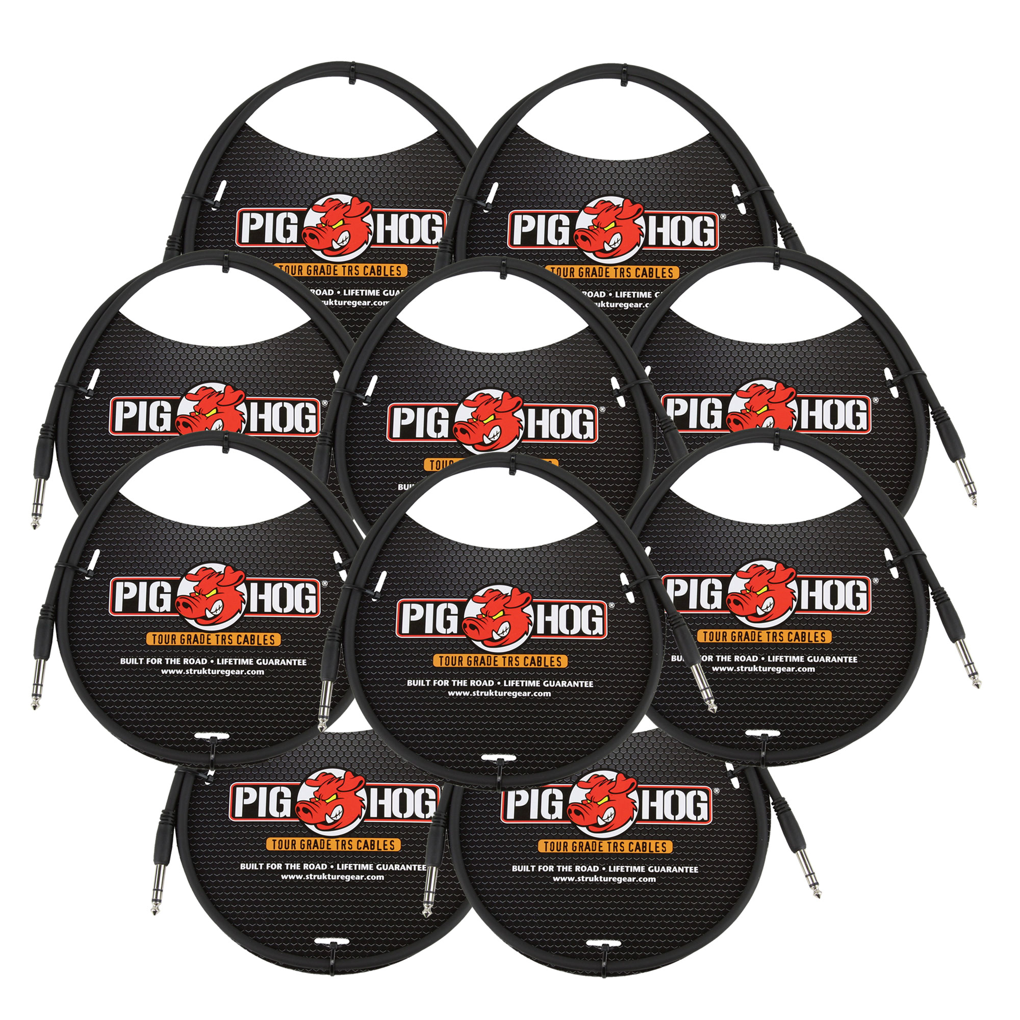 Cable De Instrumentos Pig Hog De 3 Pies 1/4 Trs - 1/4 Trs (paquete De 10) - Venta Internacional. $1,361