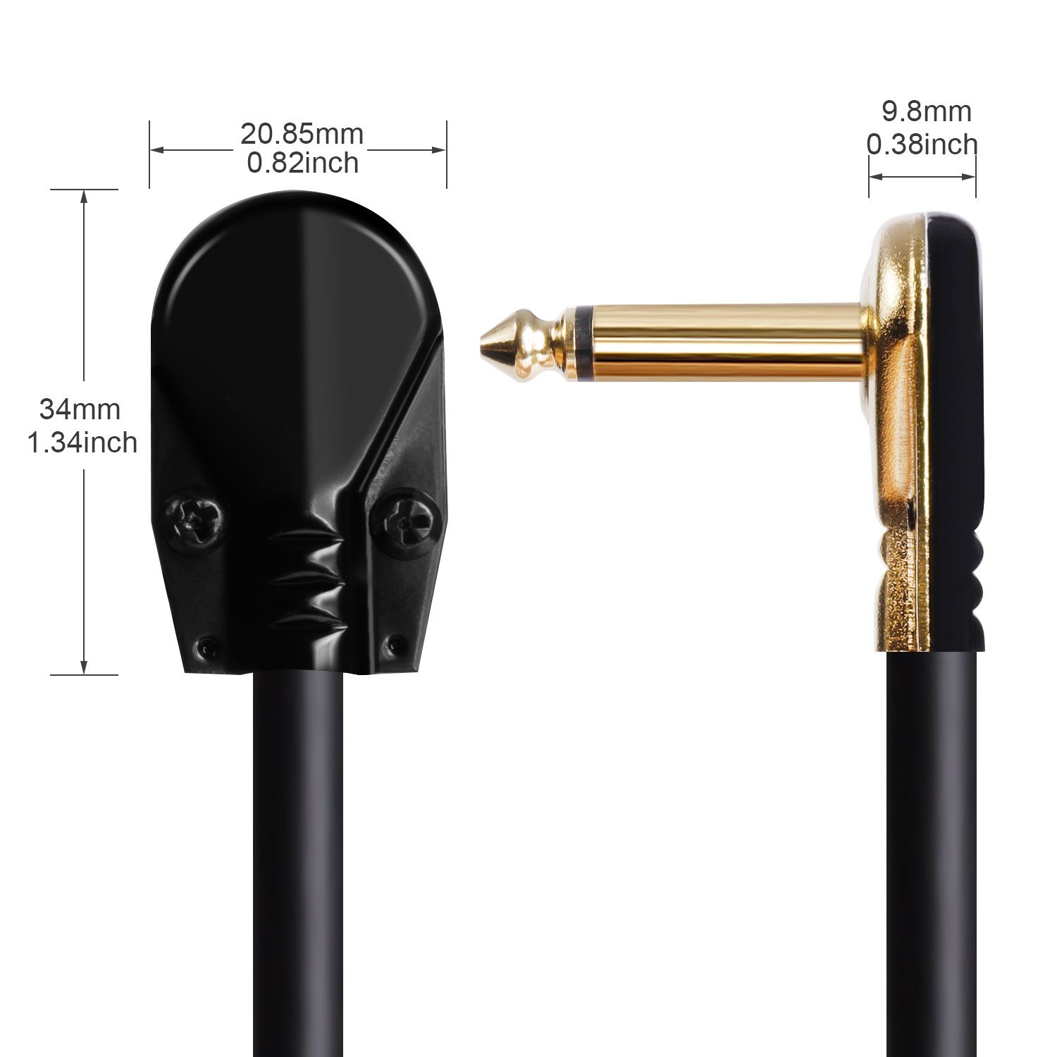 Foto 4 pulgar | Cables De Conexión Para Guitarra Donner, 15 Cm, Ángulo Recto, 1/4, Paquete De 6 - Venta Internacional.
