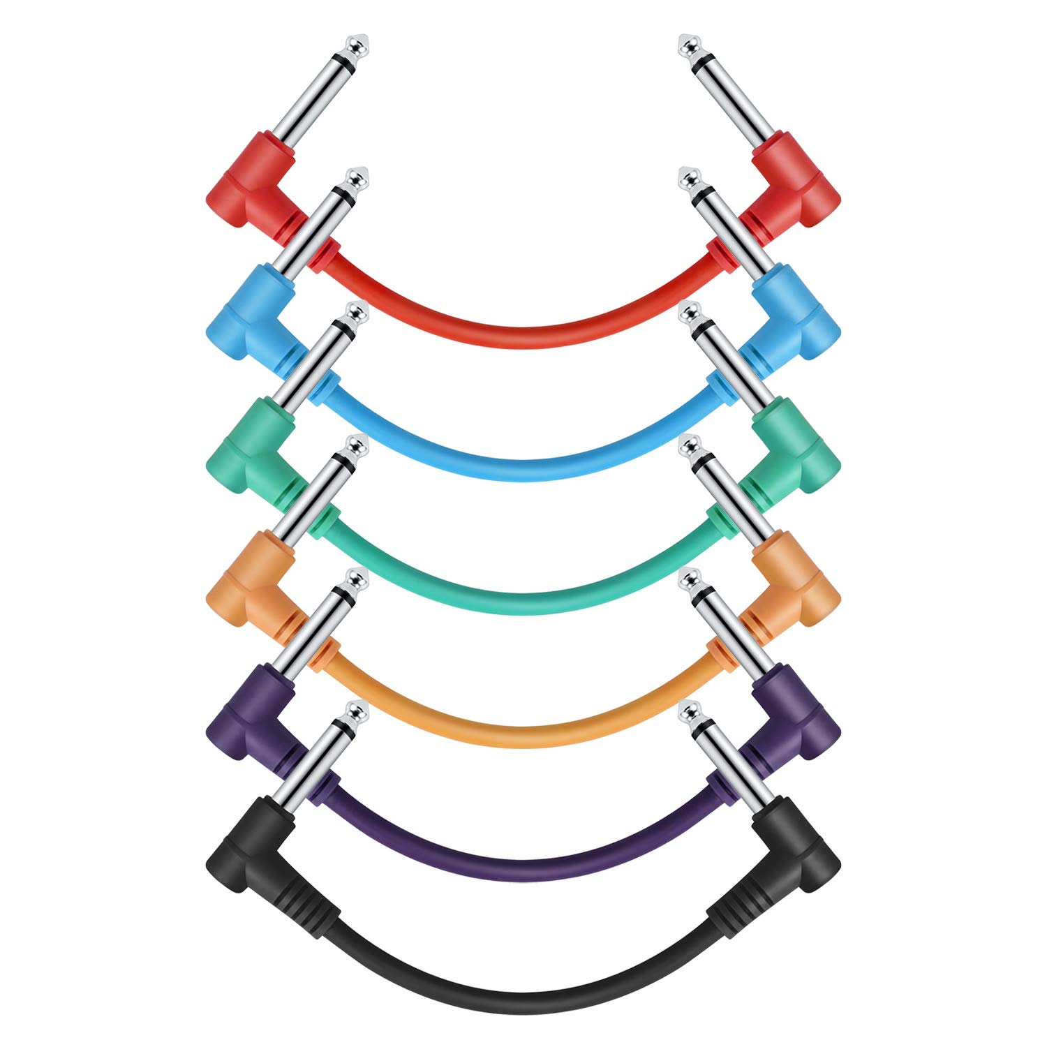 Foto 1 | Cable De Conexión Donner, Paquete De 6 Unidades, 15 Cm, Ts 1/4, En Ángulo Recto, Color - Venta Internacional.