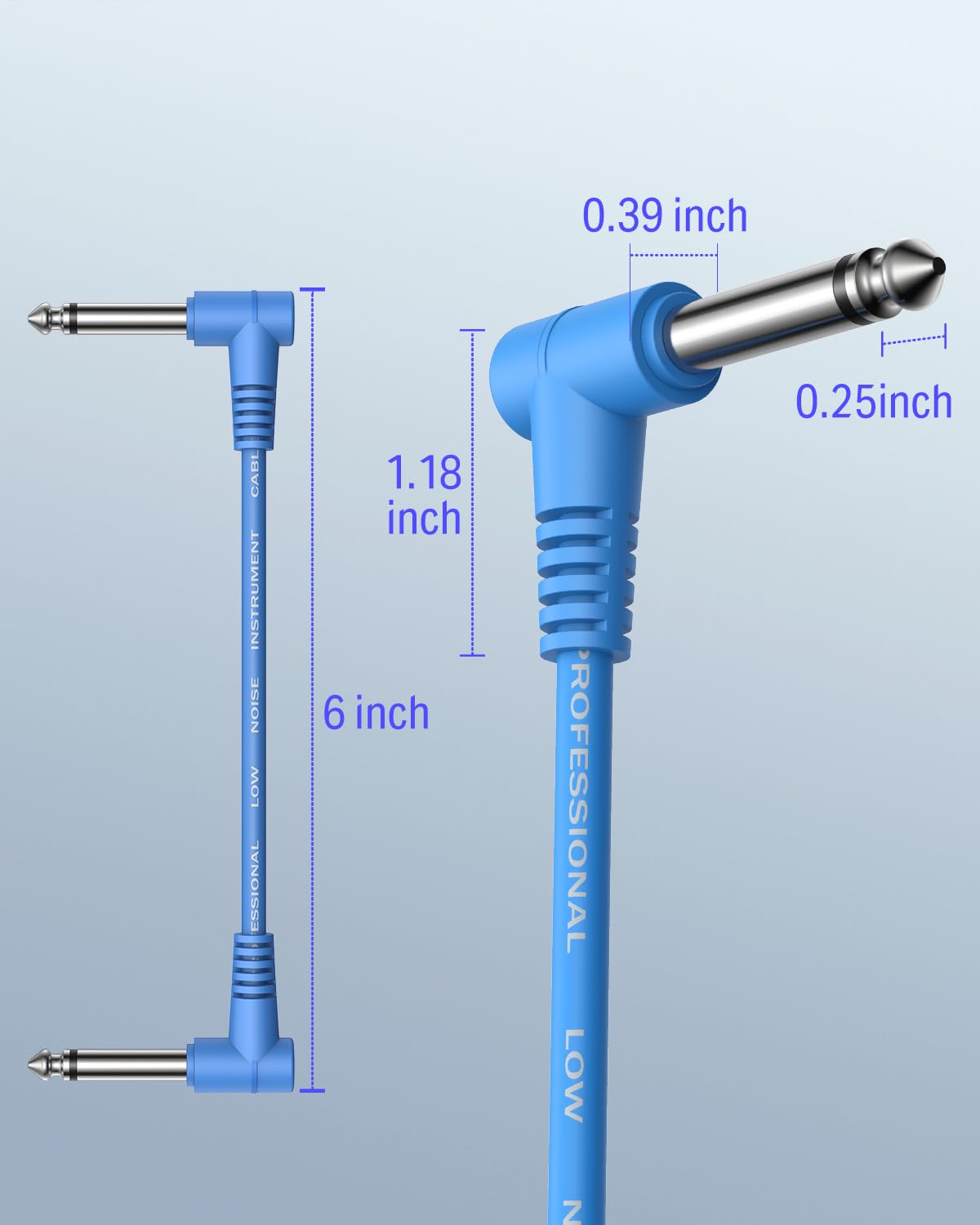 Foto 2 | Cable De Conexión Donner, Paquete De 6 Unidades, 15 Cm, Ts 1/4, En Ángulo Recto, Color - Venta Internacional.