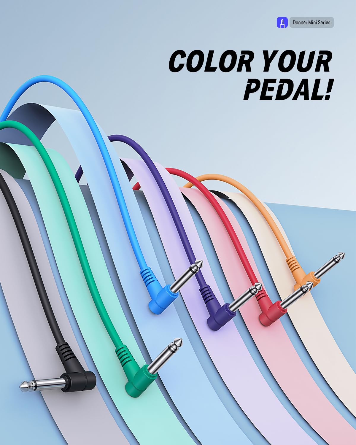Foto 7 | Cable De Conexión Donner, Paquete De 6 Unidades, 15 Cm, Ts 1/4, En Ángulo Recto, Color - Venta Internacional.