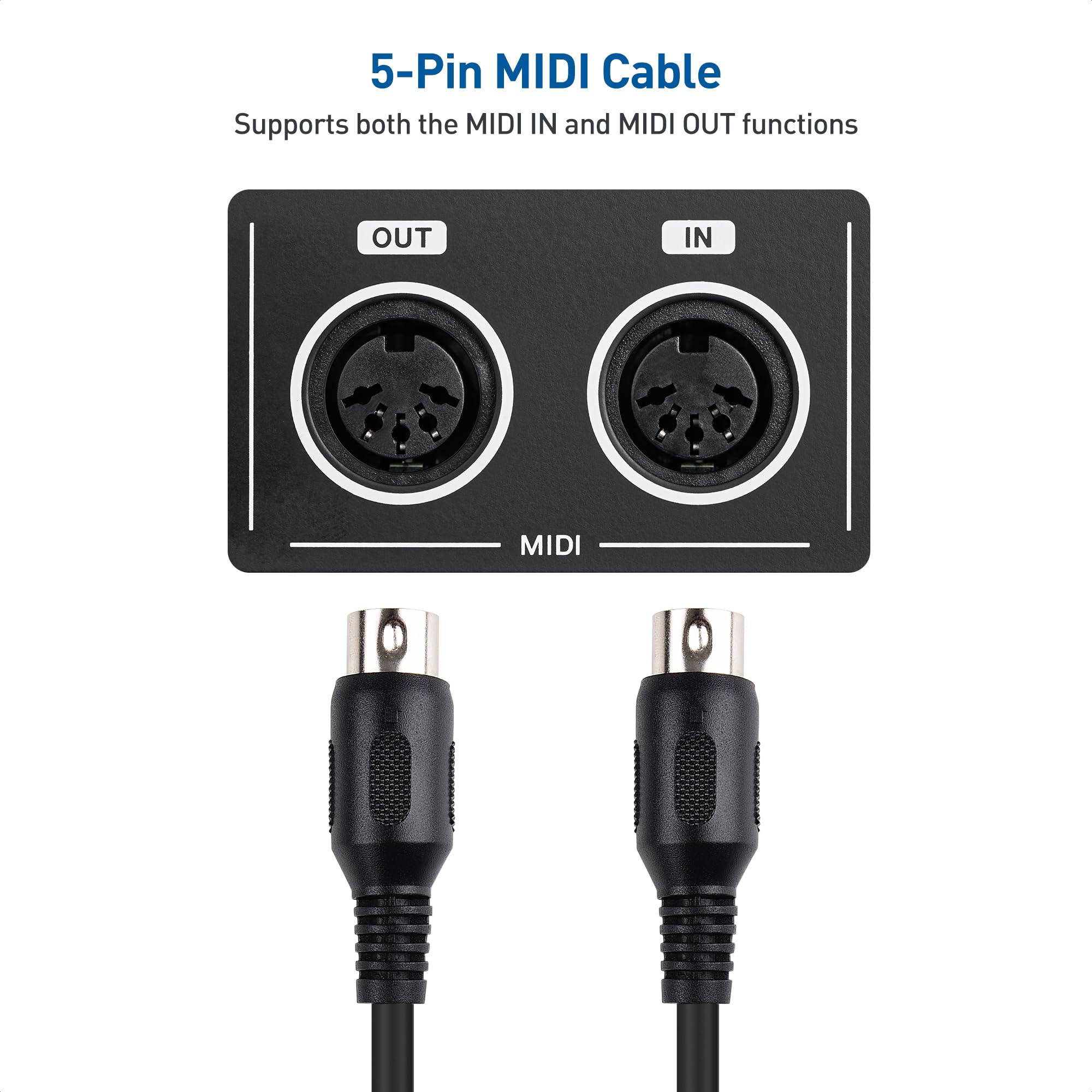 Foto 3 pulgar | Cable Matters, Paquete De 2 Cables Midi Din De 5 Pines, Cable Midi De 5 Pines, 10 Pies - Venta Internacional.