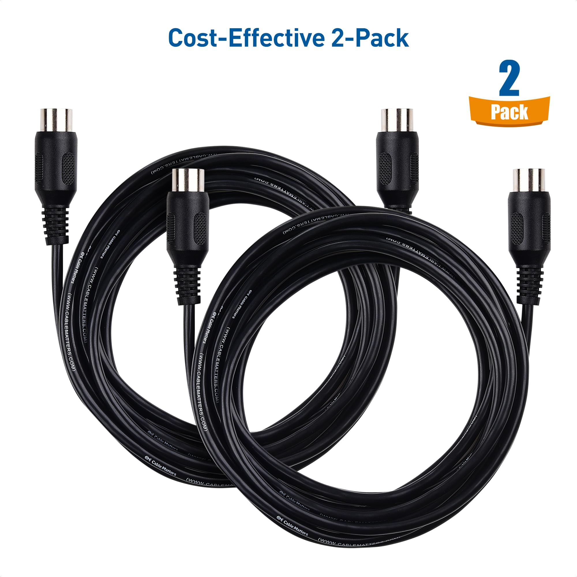Foto 7 pulgar | Cable Matters, Paquete De 2 Cables Midi Din De 5 Pines, Cable Midi De 5 Pines, 10 Pies - Venta Internacional.