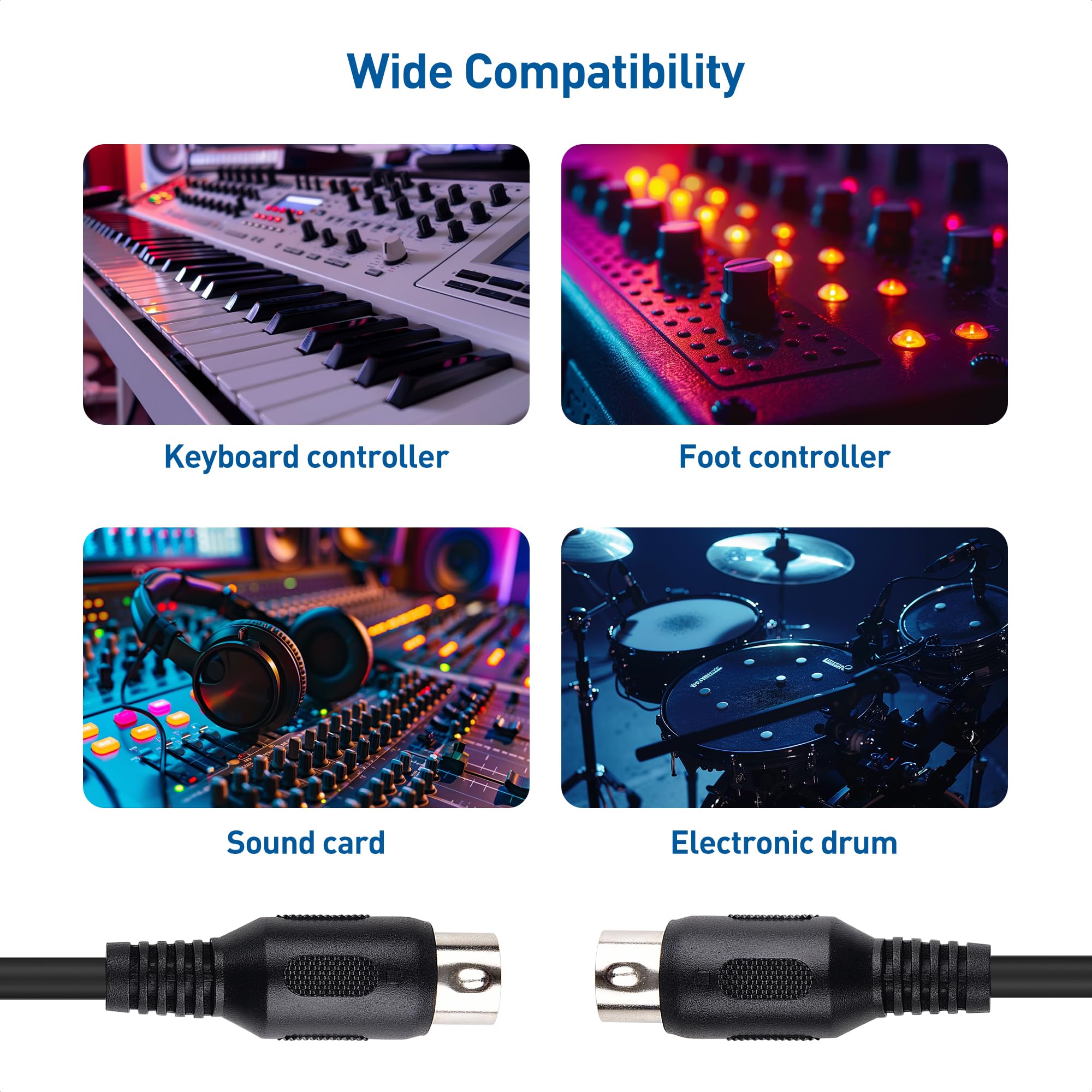 Foto 8 pulgar | Cable Matters, Paquete De 2 Cables Midi Din De 5 Pines, Cable Midi De 5 Pines, 10 Pies - Venta Internacional.