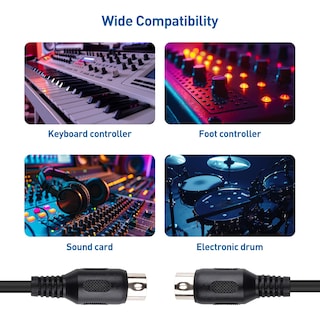 Foto 7 | Cable Matters, Paquete De 2 Cables Midi Din De 5 Pines, Cable Midi De 5 Pines, 10 Pies - Venta Internacional.