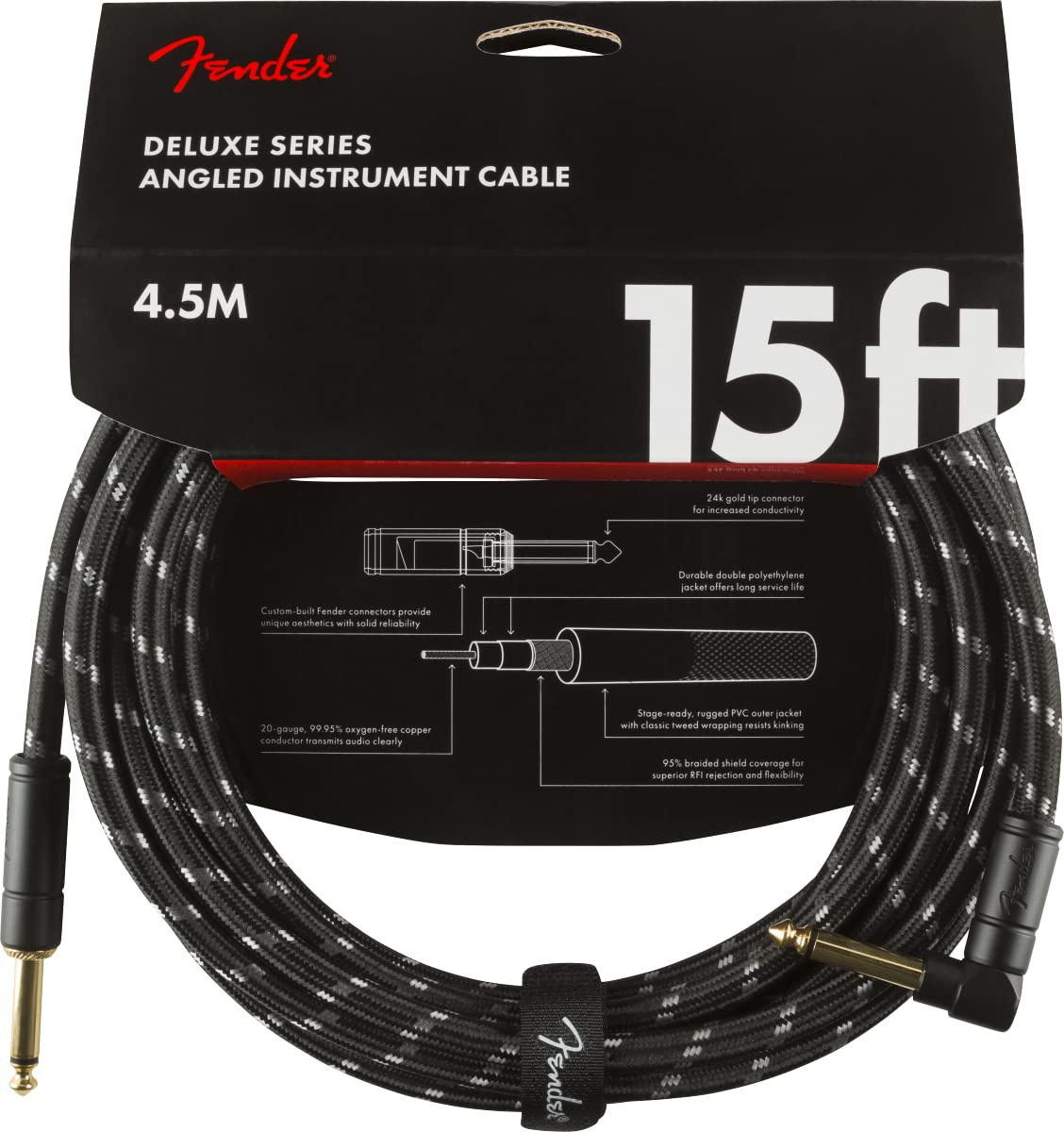 Foto 5 pulgar | Cable Para Instrumentos Fender Deluxe Series, Recto/angular, 4,5 M - Venta Internacional.
