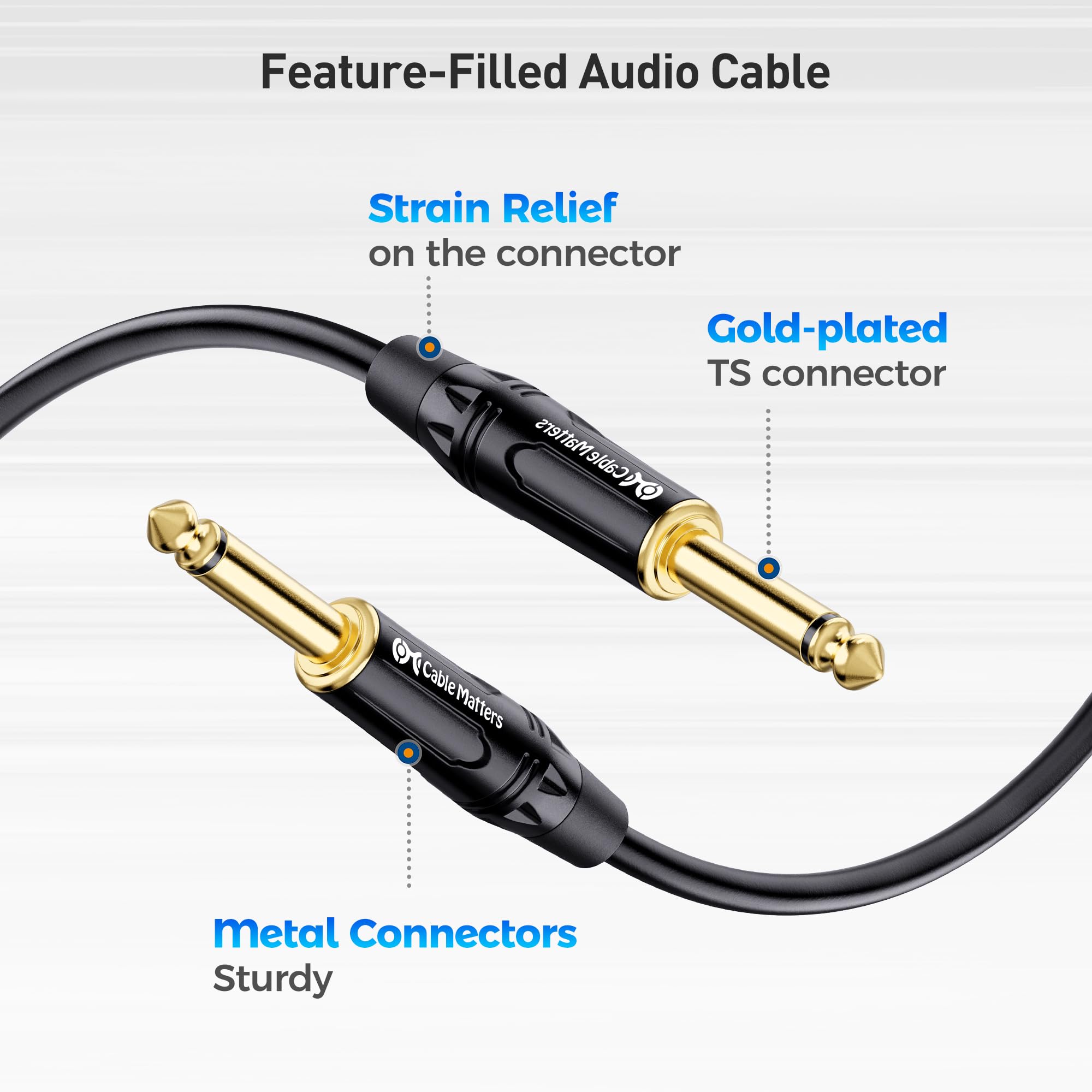 Foto 4 | Cable De Instrumentos Matters Ts A Ts De 1/4 De Pulgada, 7,6 M, Paquete De 2 - Venta Internacional.