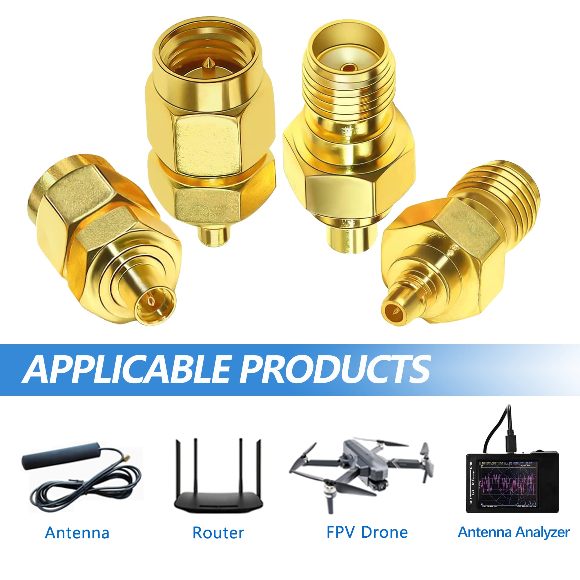 Foto 4 pulgar | Juego De 4 Adaptadores Coaxiales Tuolnk Sma A Mmcx Pure Brass - Venta Internacional.
