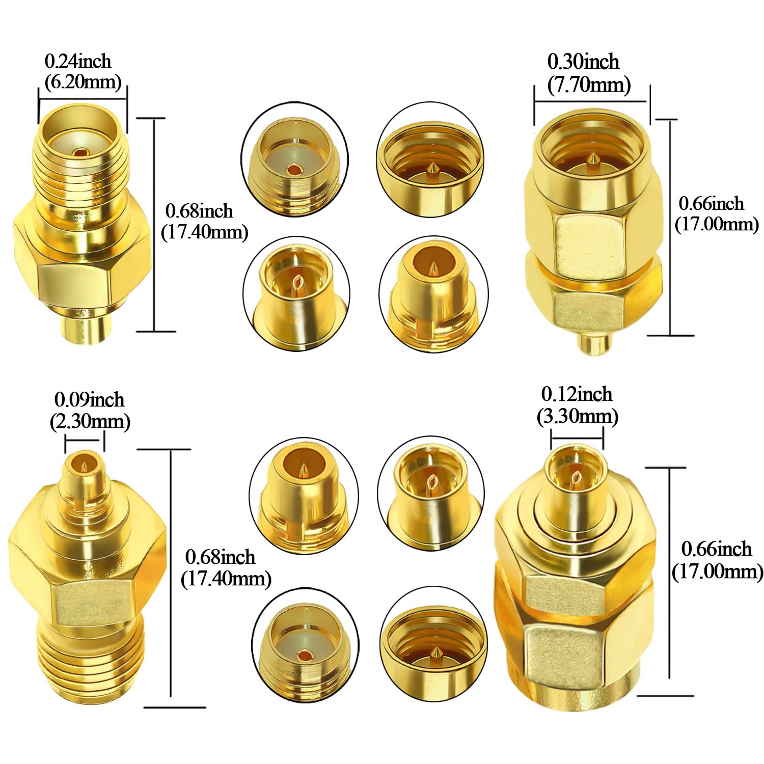 Foto 5 pulgar | Juego De 4 Adaptadores Coaxiales Tuolnk Sma A Mmcx Pure Brass - Venta Internacional.