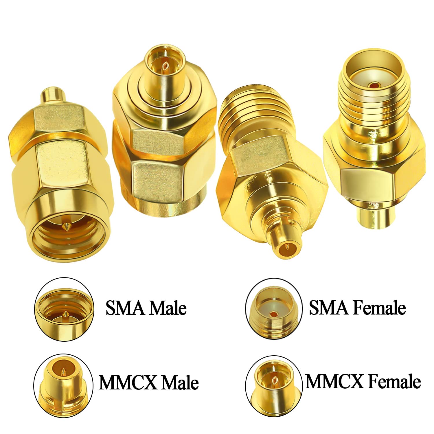 Foto 6 pulgar | Juego De 4 Adaptadores Coaxiales Tuolnk Sma A Mmcx Pure Brass - Venta Internacional.