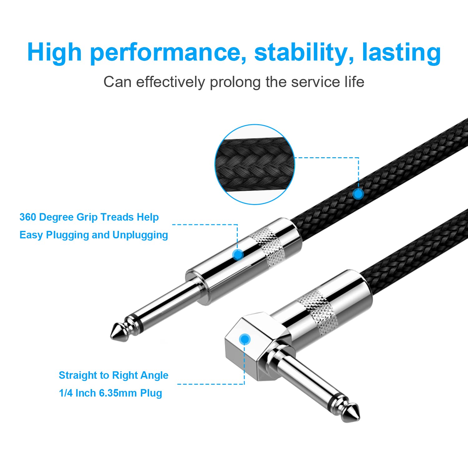 Foto 4 | Cable Para Guitarra New Bee, Cable De Amplificador Para Instrumento Eléctrico Y Bajo, 3 M - Venta Internacional.