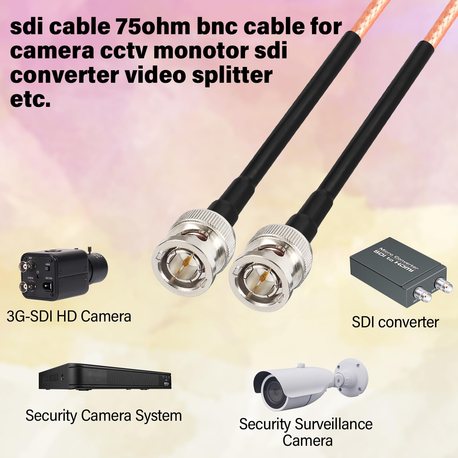 Foto 7 pulgar | Cable Sdi Xrds-rf Flexible 3g Hd-sdi Bnc A Bnc De 2 Pies (2 Piezas) - Venta Internacional.