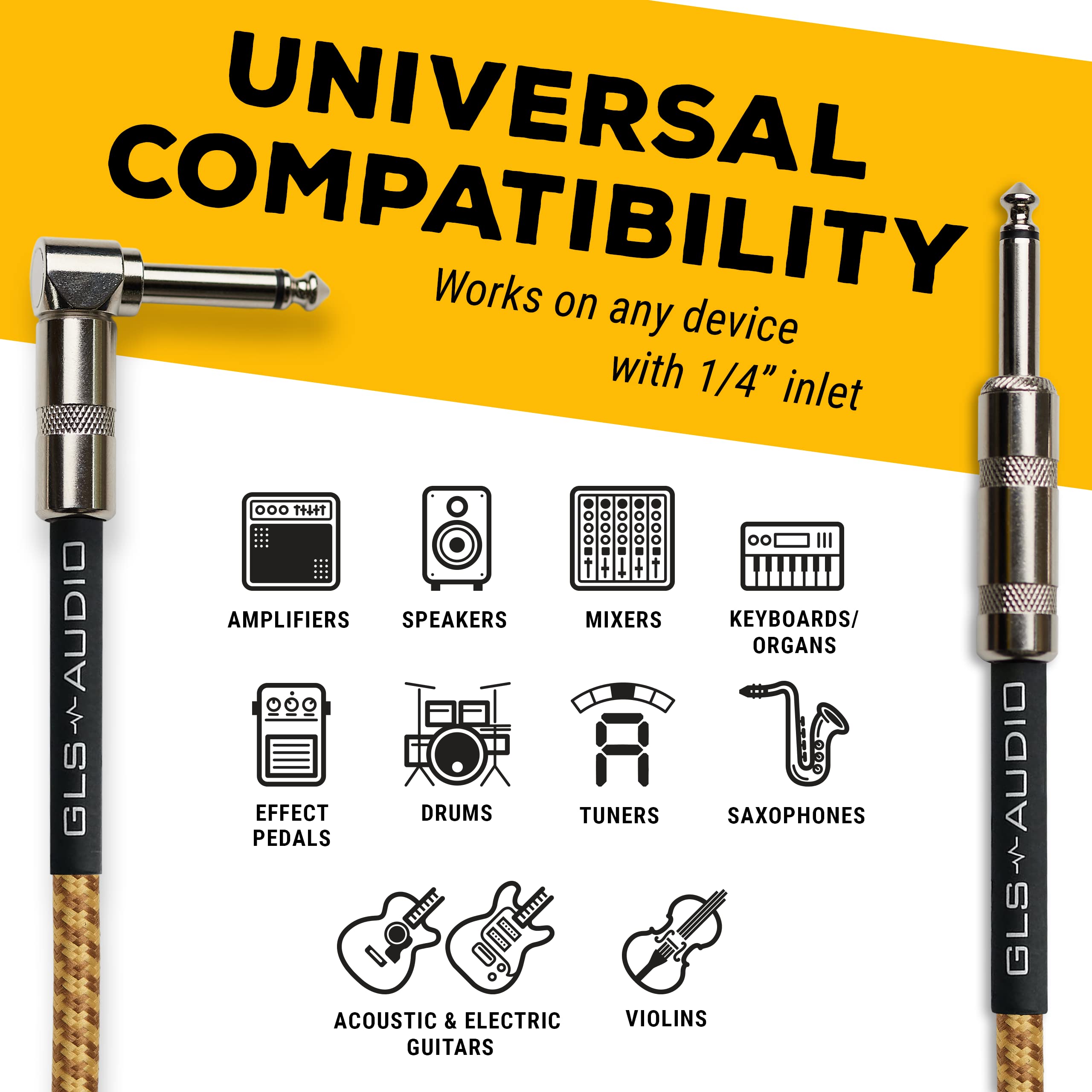 Foto 3 | Cable De Instrumento Gls Audio Para Bajo Y Guitarra Eléctrica De 6 M - Venta Internacional.