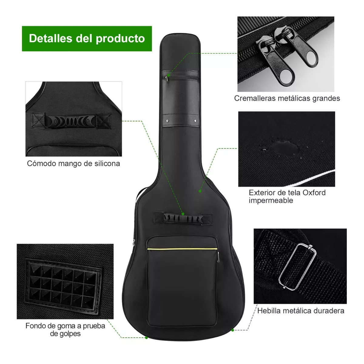 Foto 3 pulgar | Funda De Guitarra De Tela Oxford Impermeable Eo Safe Imports Esi-15282 Negro