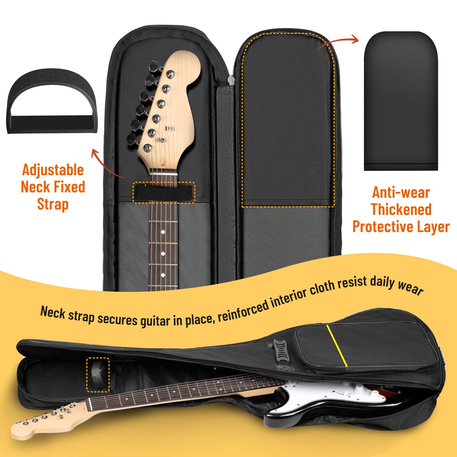 Foto 4 pulgar | Funda Para Guitarra Eléctrica Cahaya Gig Bag Con Acolchado De 6 Mm, Color Negro - Venta Internacional.
