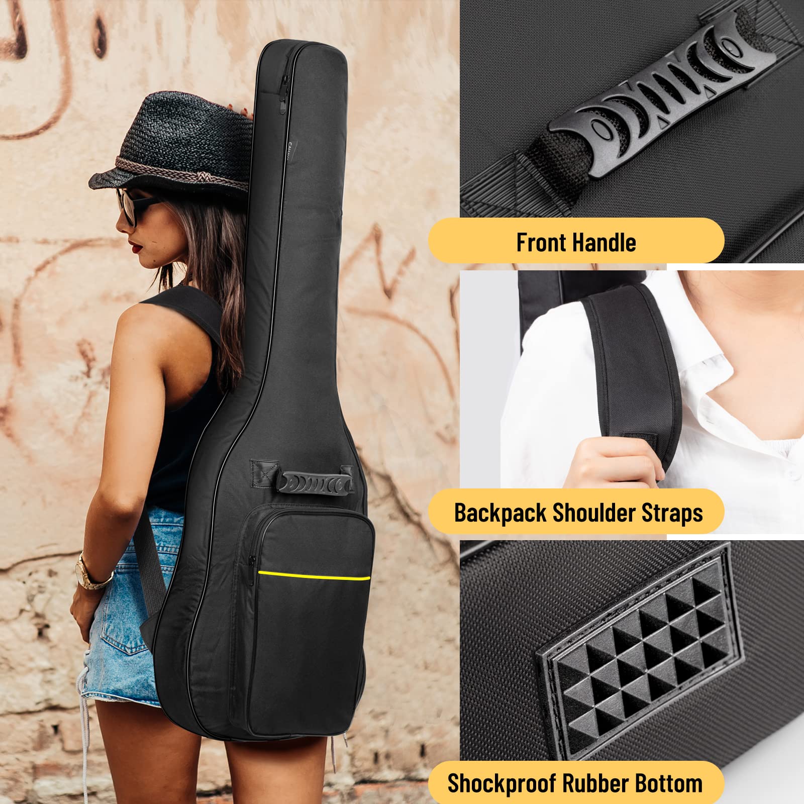 Foto 6 pulgar | Funda Para Guitarra Eléctrica Cahaya Gig Bag Con Acolchado De 6 Mm, Color Negro - Venta Internacional.