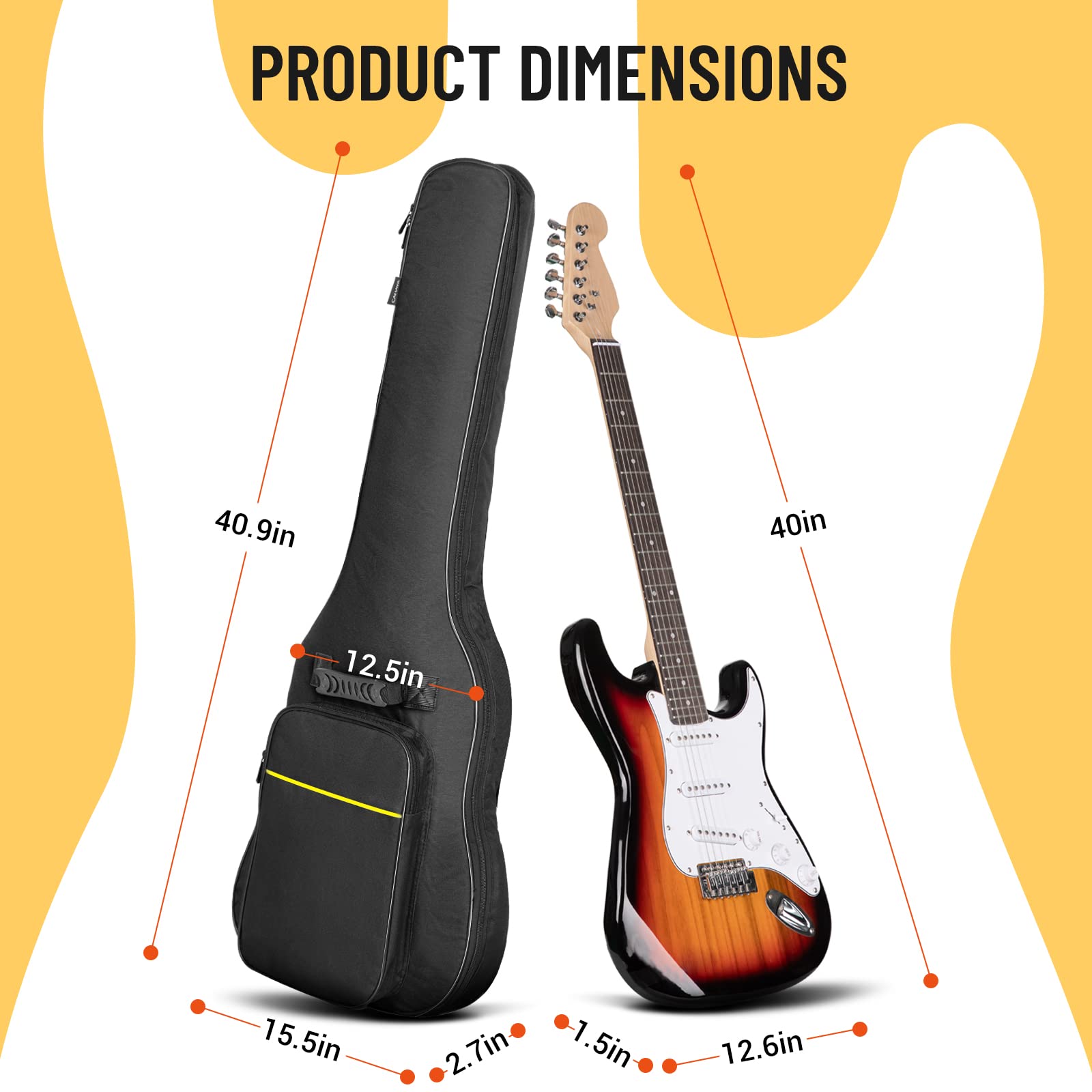 Foto 8 pulgar | Funda Para Guitarra Eléctrica Cahaya Gig Bag Con Acolchado De 6 Mm, Color Negro - Venta Internacional.