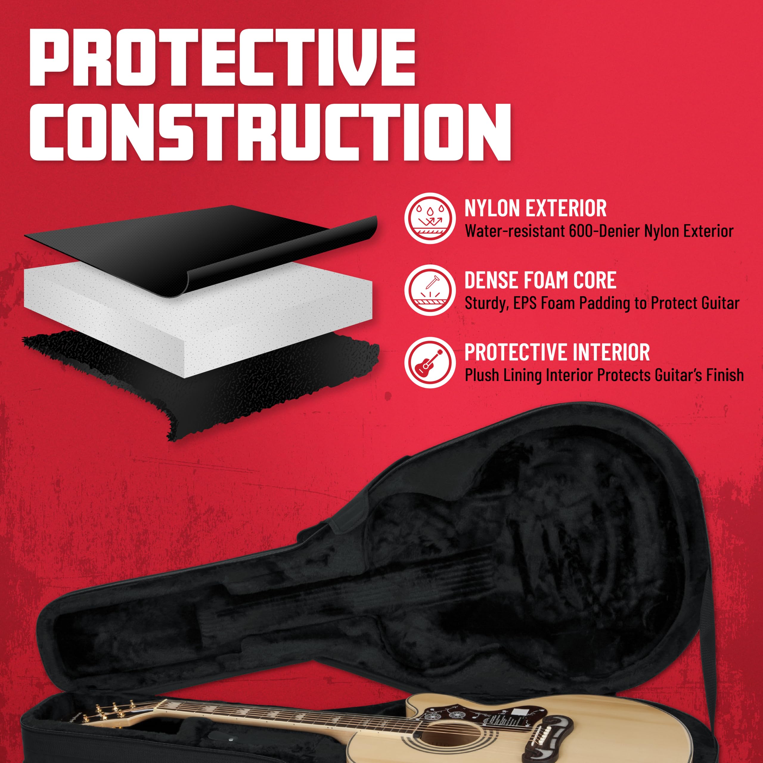 Foto 4 pulgar | Funda Para Guitarra Gator Cases De Espuma De Polietileno Ligera Para Guitarras Acústicas De Estilo Jumbo - Venta