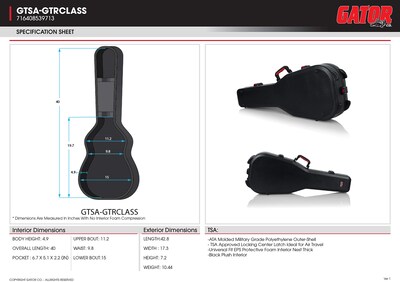 Foto 2 | Estuches Flight Case Gator Para Guitarra Acústica Clásica Gtsa-gtrclass - Venta Internacional.