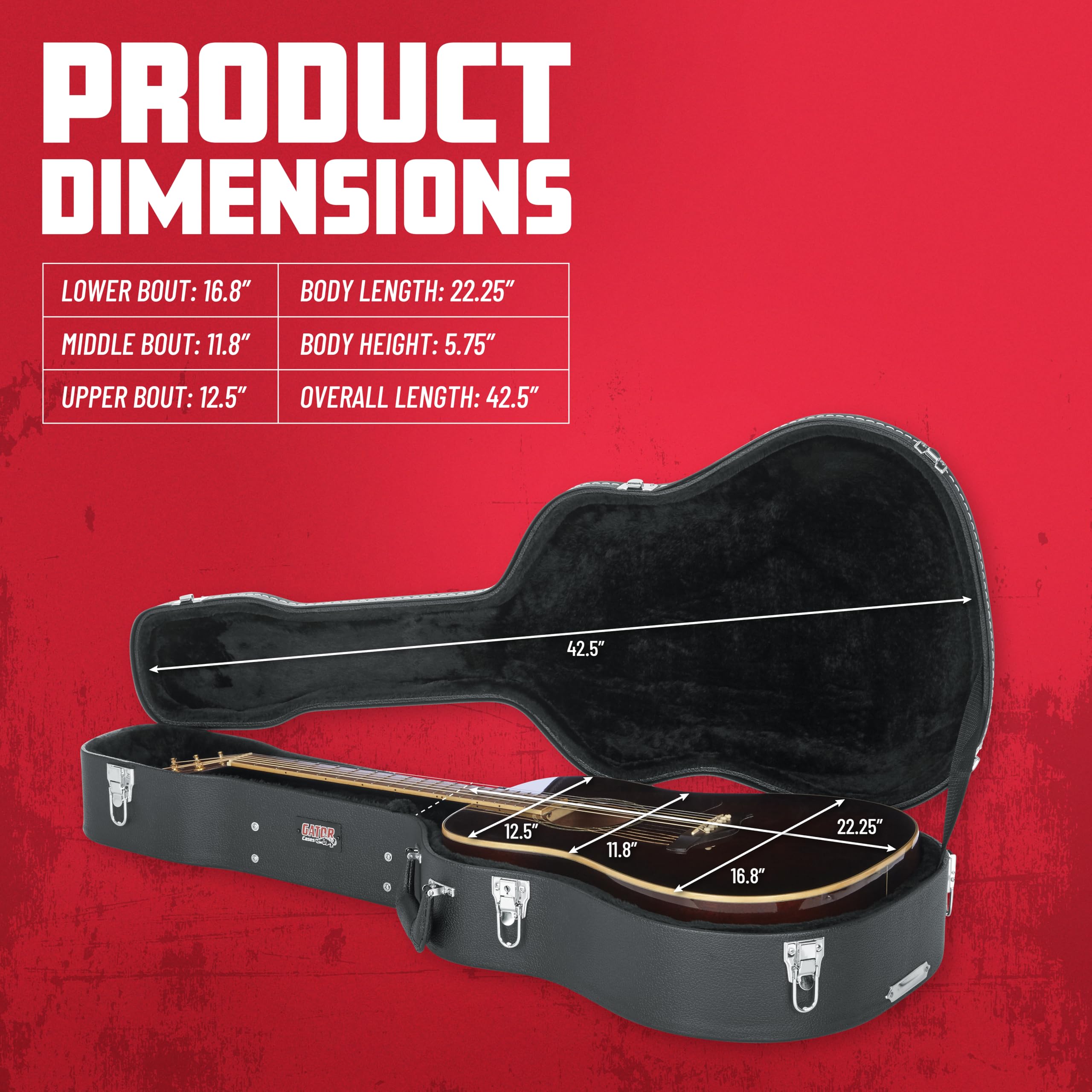 Foto 7 pulgar | Case Gator Cases Deluxe Wood Para Guitarra Acústica Dreadnought - Venta Internacional.
