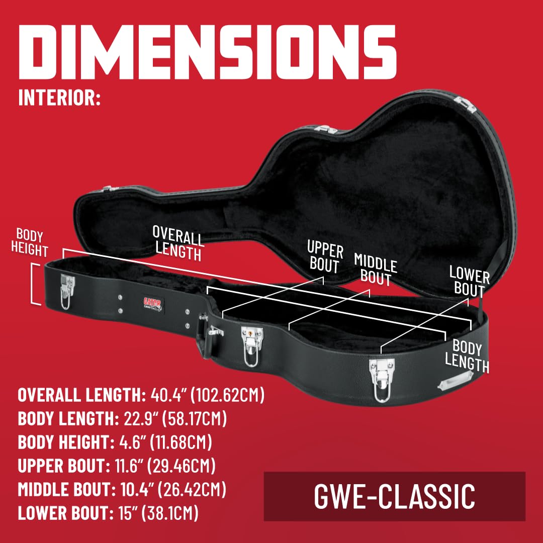 Foto 7 pulgar | Estuche Rígido De Madera Para Guitarras Acústicas De Estilo Clásico Ga - Venta Internacional.