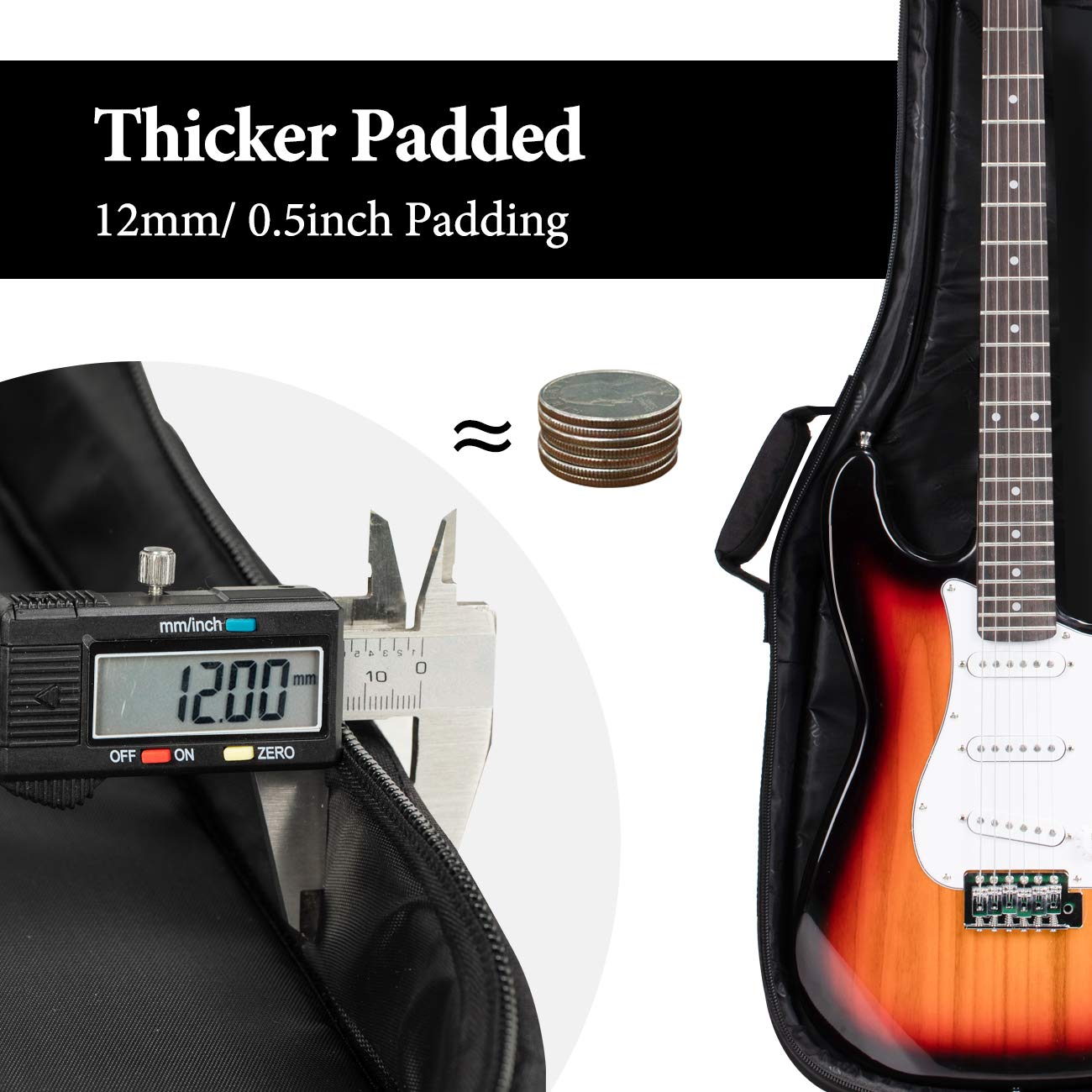 Foto 4 pulgar | Funda Acolchada Cahaya Para Guitarra Eléctrica, Funda Blanda - Venta Internacional.