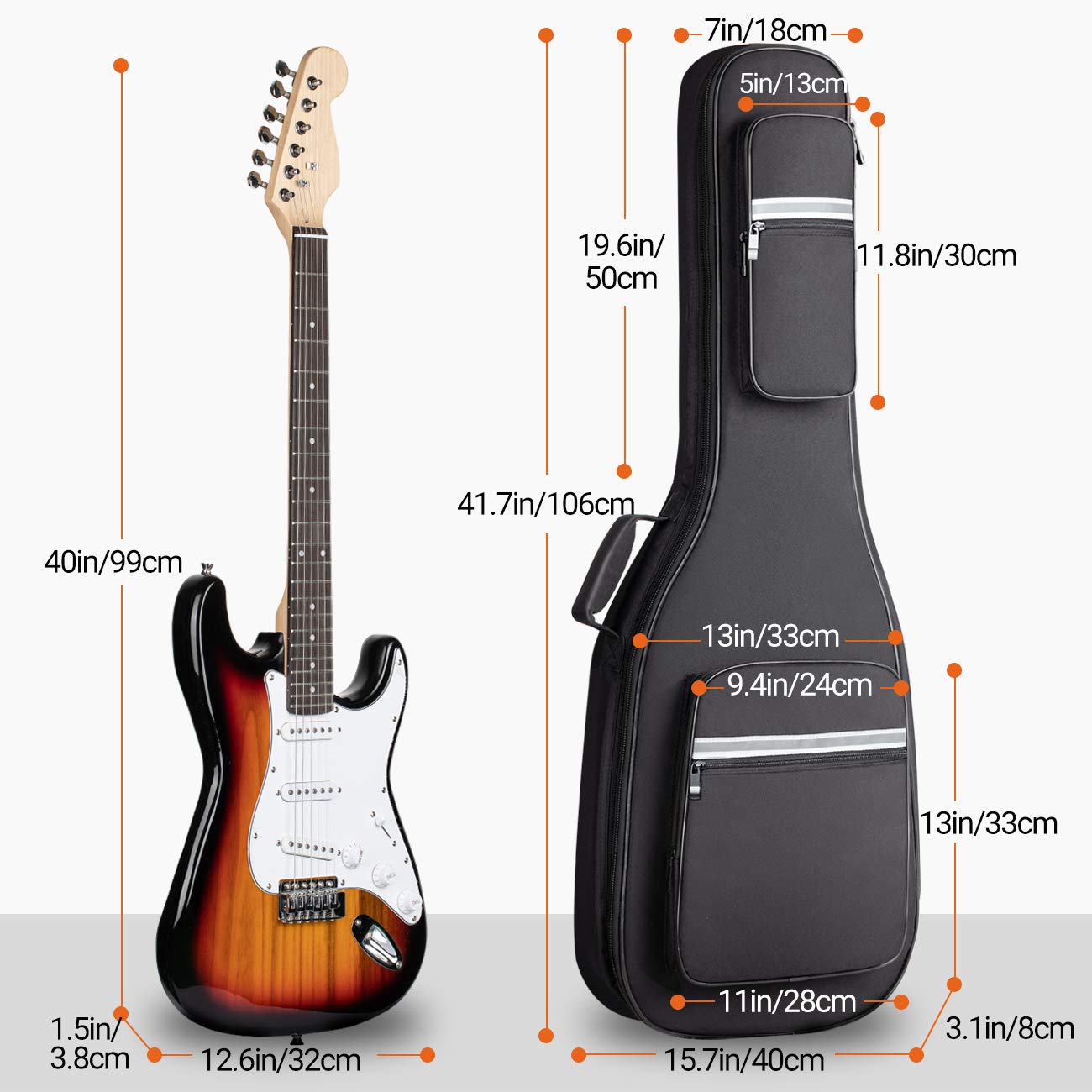 Foto 6 pulgar | Funda Acolchada Cahaya Para Guitarra Eléctrica, Funda Blanda - Venta Internacional.