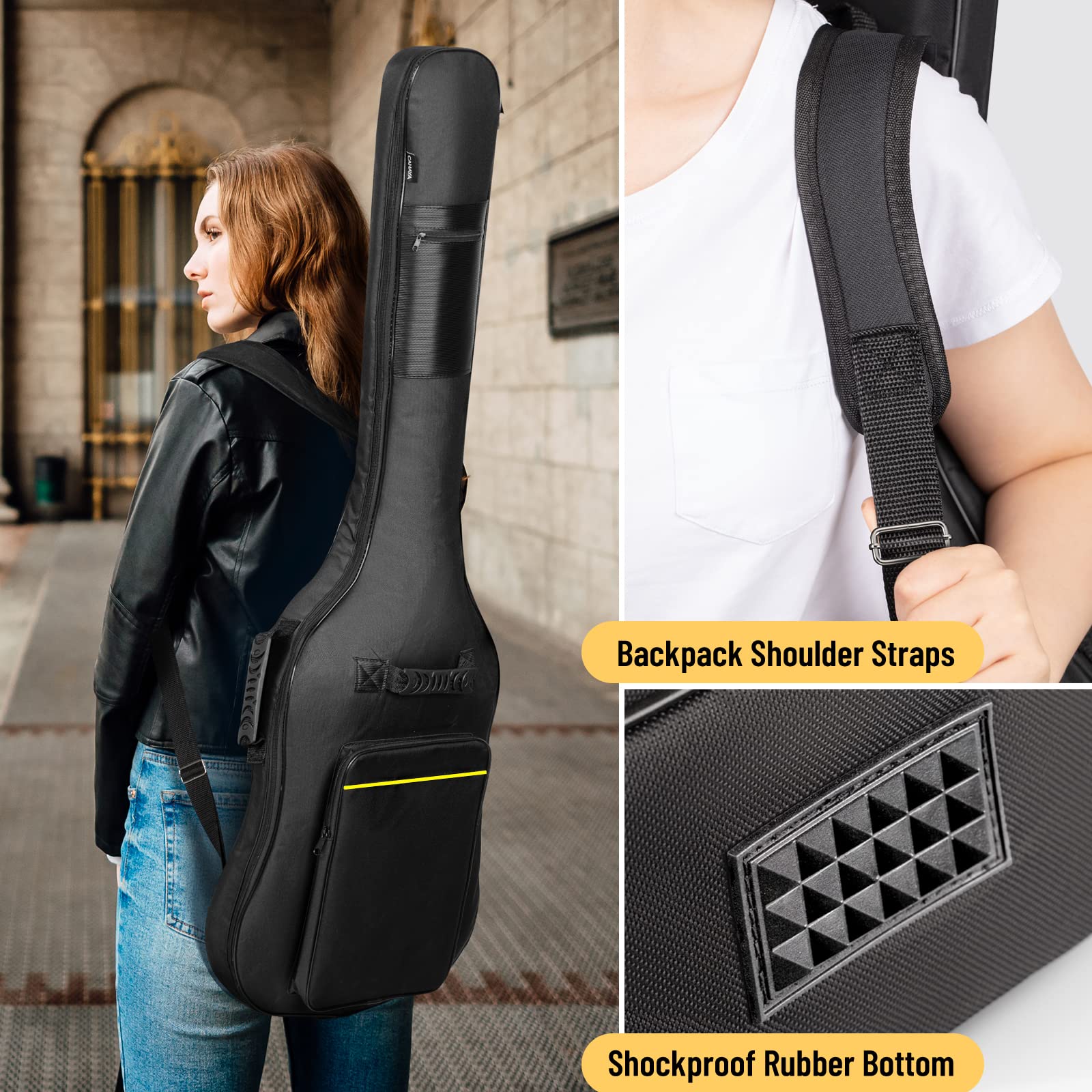Foto 7 pulgar | Funda Para Bajo Eléctrico Cahaya Gig Bag Con Acolchado De 0,8 Cm - Venta Internacional.
