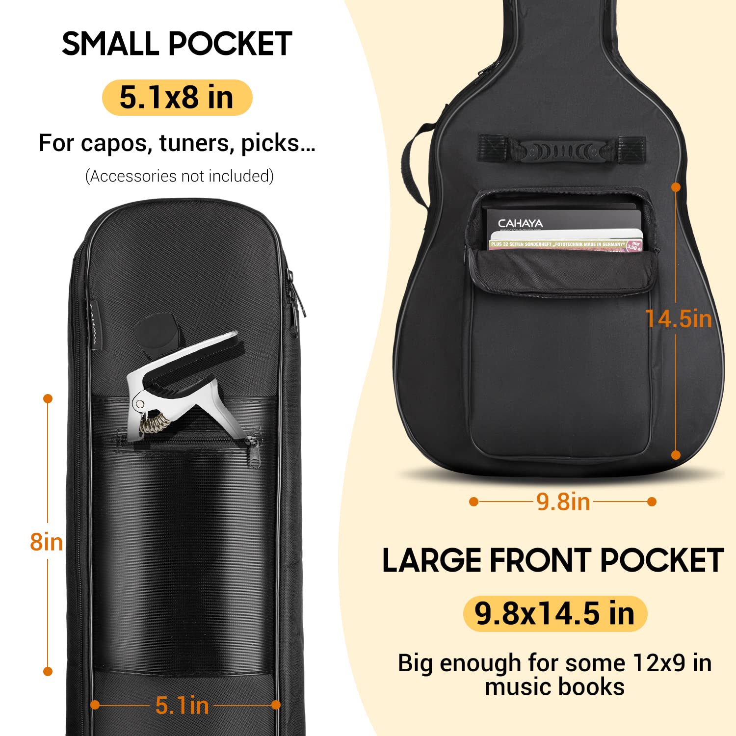 Foto 7 pulgar | Funda Para Guitarra Acústica Cahaya Cy0152 De 41 Pulgadas Con Acolchado De 0.35 Pulgadas - Venta Internacional.