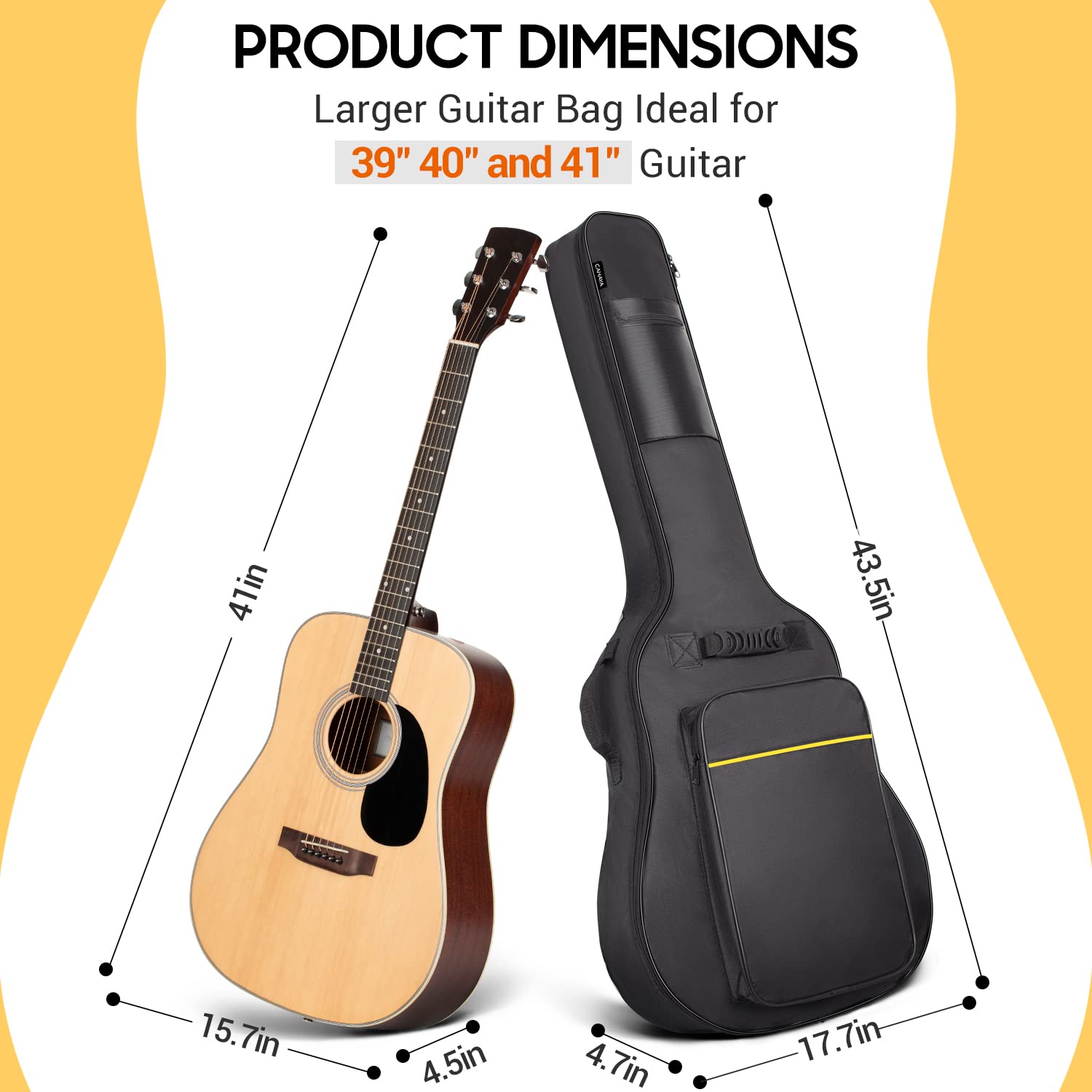 Foto 8 pulgar | Funda Para Guitarra Acústica Cahaya Cy0152 De 41 Pulgadas Con Acolchado De 0.35 Pulgadas - Venta Internacional.