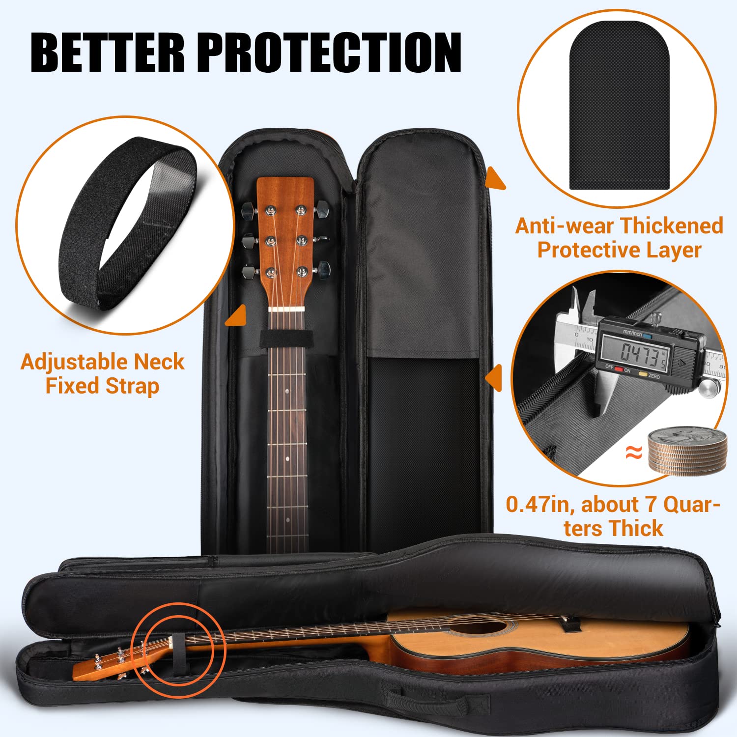 Foto 3 pulgar | Funda Cahaya Para Guitarra Jumbo Y Dreadnought De 44 Pulgadas - Venta Internacional.