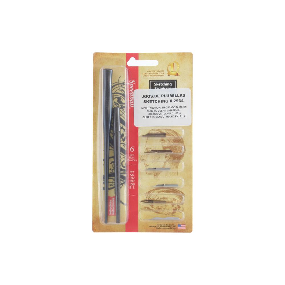 Foto 2 pulgar | Juego Con 6 Plumillas Sketching Con Mango Speedball