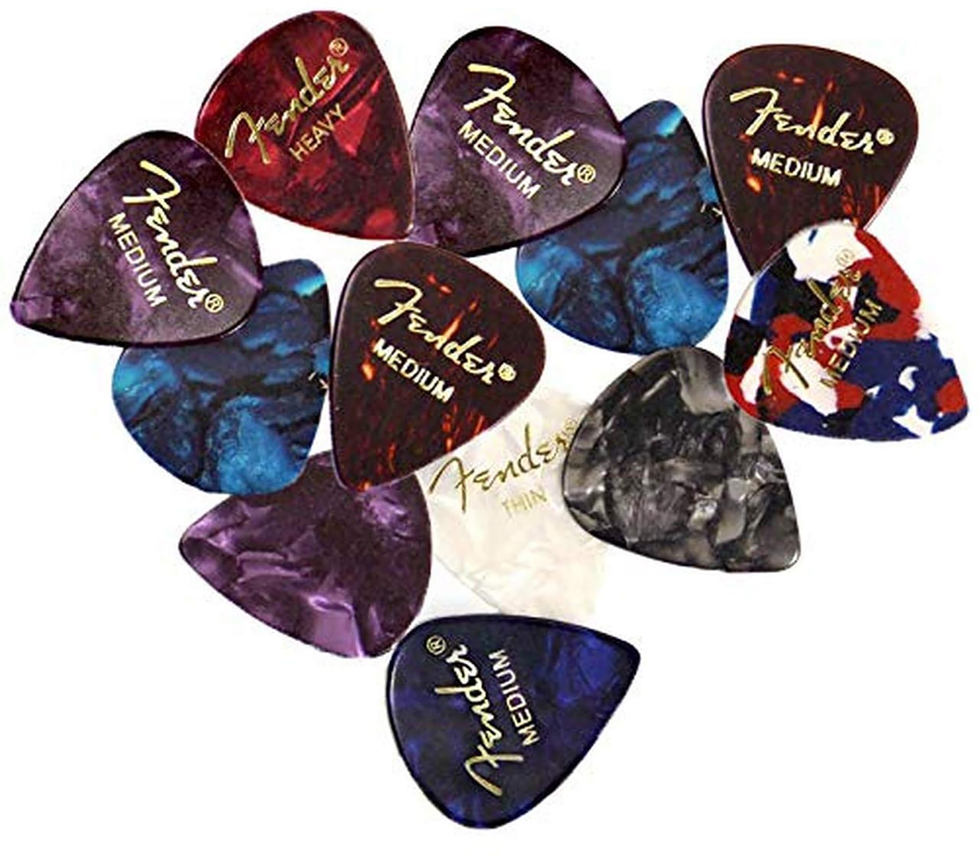 Pick Sampler Fender Premium, Paquete De 12 Unidades Con Unidades Delgadas, Medianas Y Pesadas - Venta Internacional.