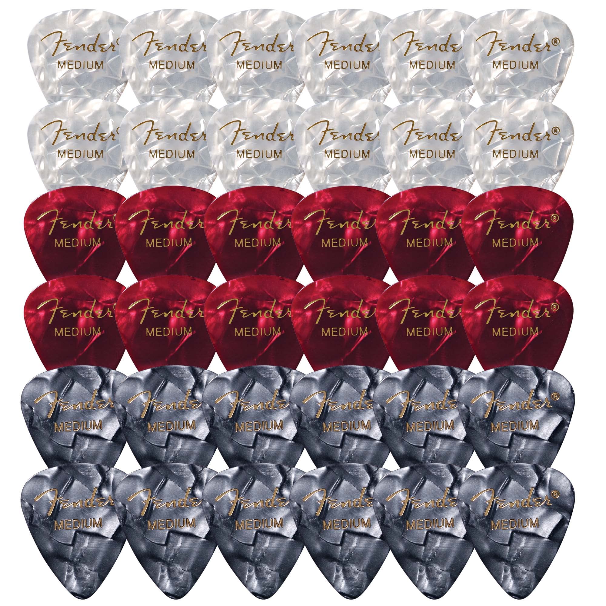 Picks Fender Premium Celluloid 351 Shape, Tamaño Mediano, Paquete De 36 - Venta Internacional.