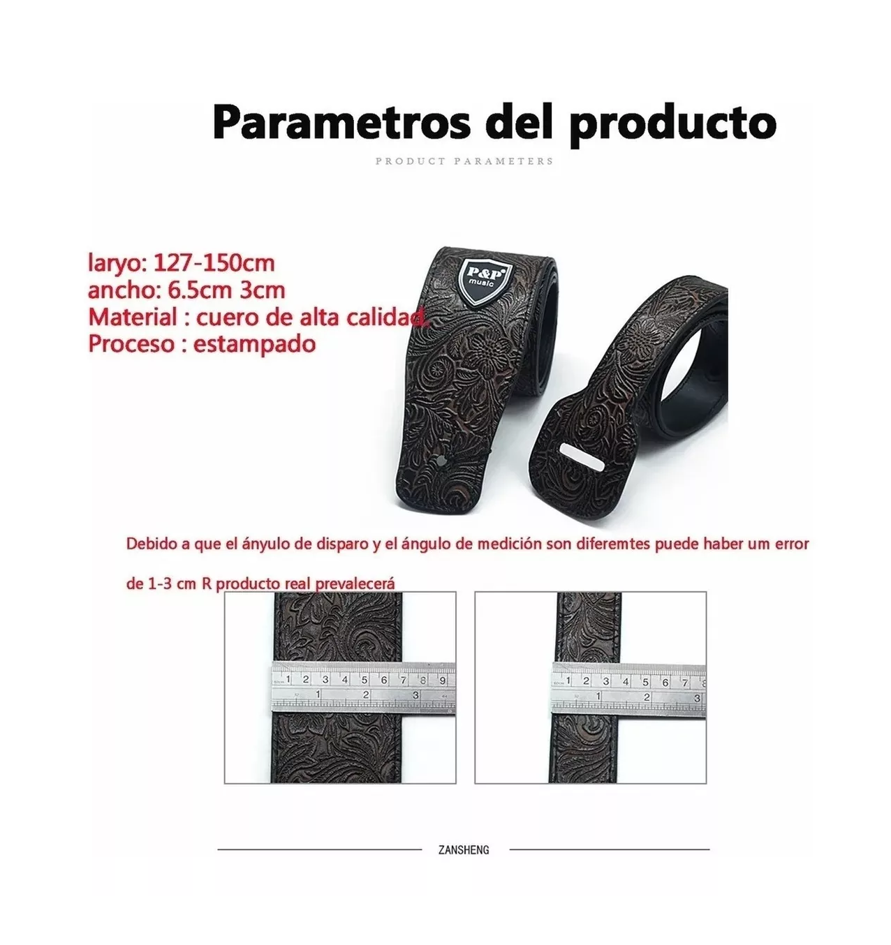 Foto 4 | Strap P&P Music Negro para Guitarra