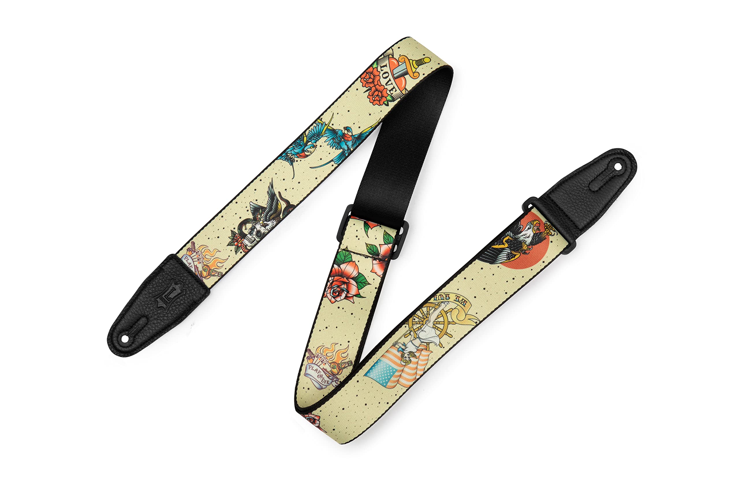 Correa Para Guitarra Levy's Tattoo Series 2 Polyester Old School - Venta Internacional.