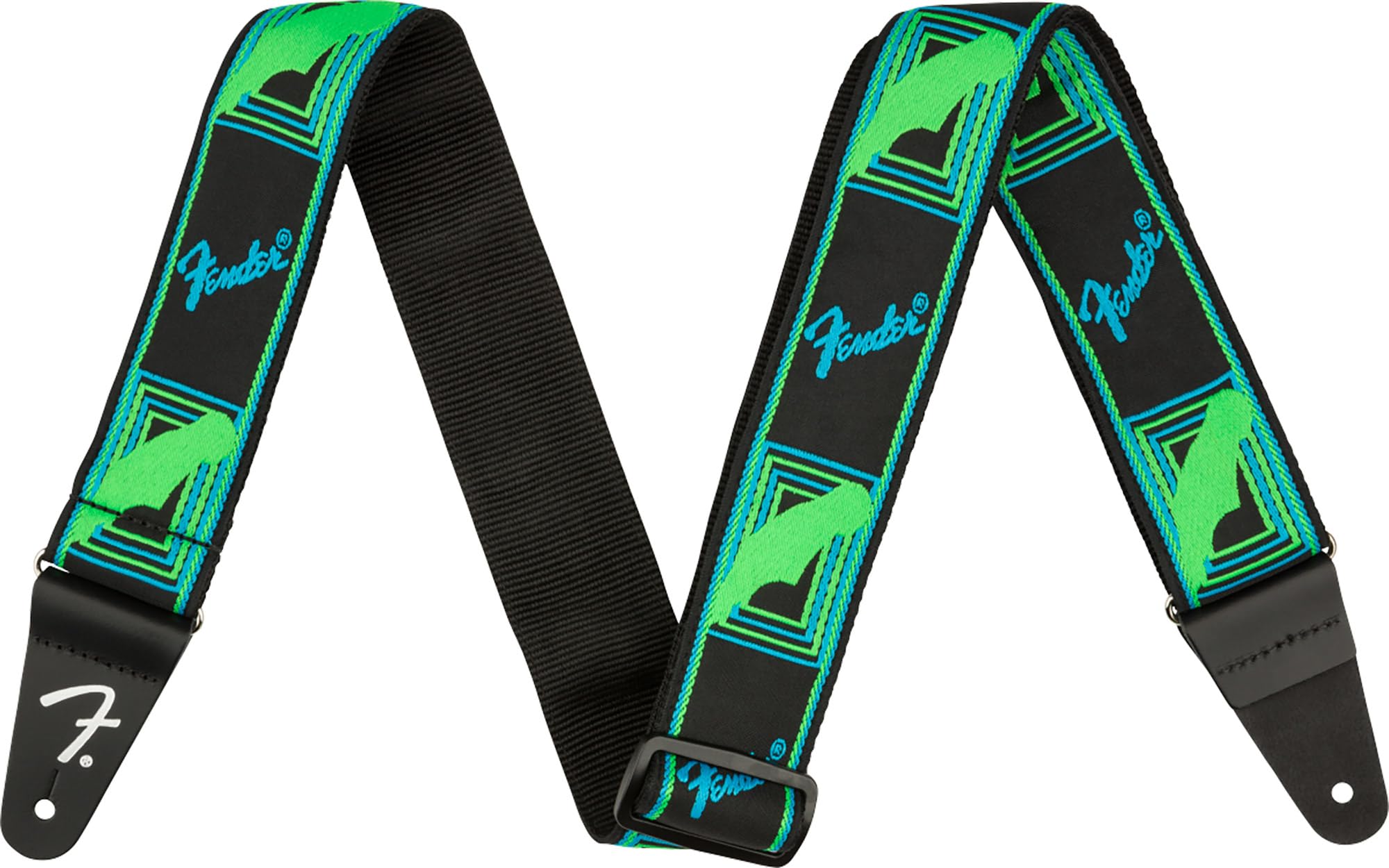 Foto 3 pulgar | Correa De Guitarra Fender Neon Con Monograma De 5 Cm, Azul/verde, Con Bloques - Venta Internacional.