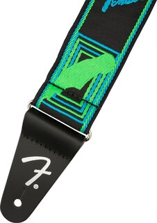 Foto 3 | Correa De Guitarra Fender Neon Con Monograma De 5 Cm, Azul/verde, Con Bloques - Venta Internacional.