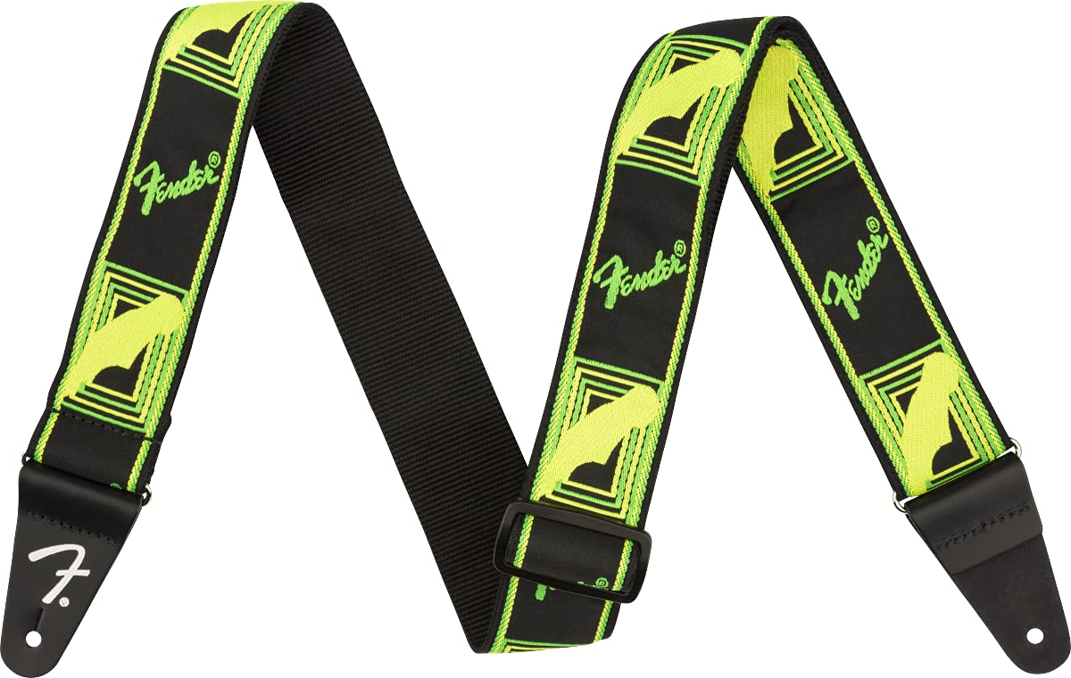 Foto 2 pulgar | Correa De Guitarra Fender Neon Con Monograma Verde/amarillo De 5 Cm De Ancho - Venta Internacional.