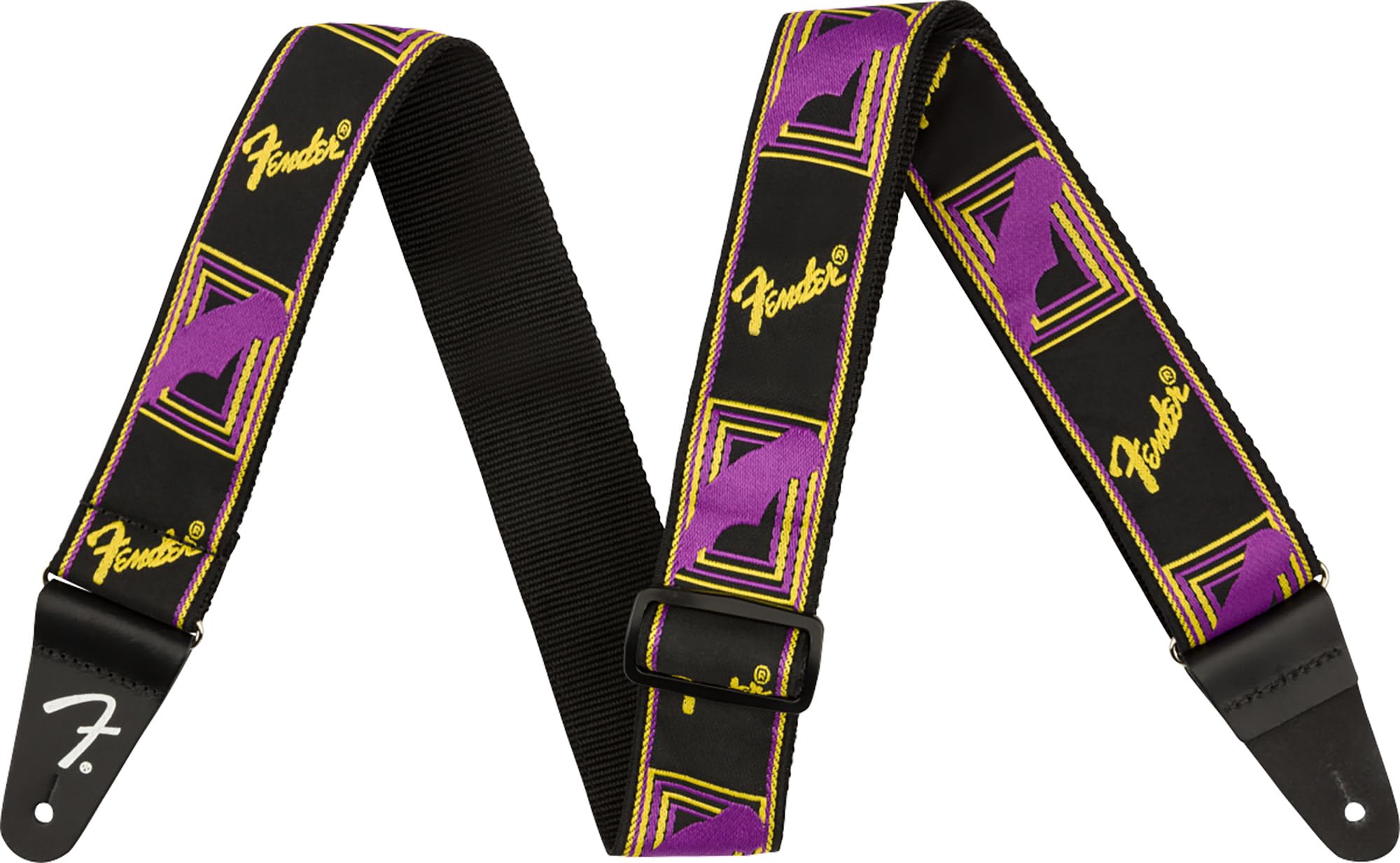Foto 2 | Correa Para Guitarra Fender Neon Con Monograma De 5 Cm, Morado/amarillo - Venta Internacional.