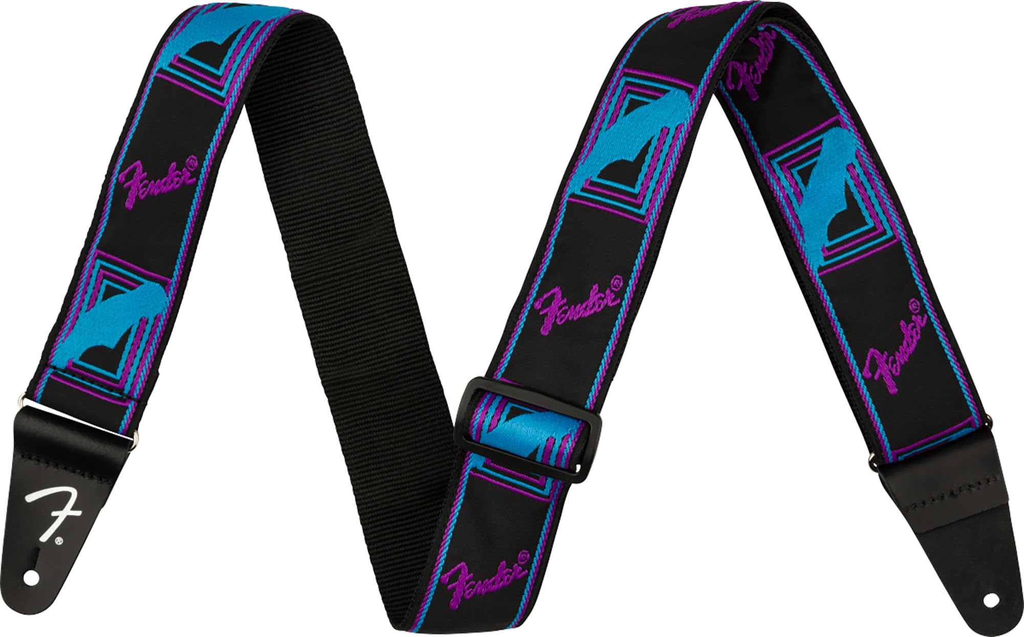 Foto 3 pulgar | Correa De Guitarra Fender Neon Con Monograma De 5 Cm, Azul/morado, Con Bloques - Venta Internacional.