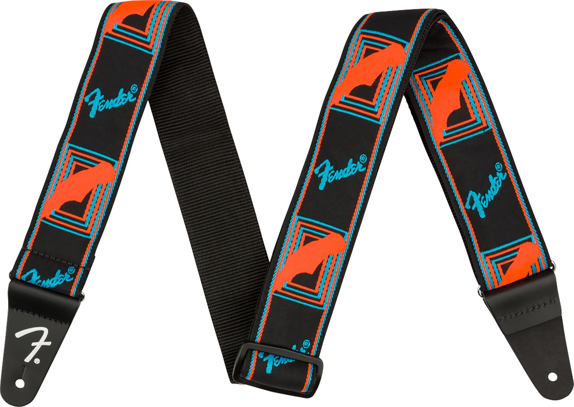 Foto 2 | Correa De Guitarra Fender Neon Con Monograma De 5 Cm, Azul/naranja, Con Bloques - Venta Internacional.