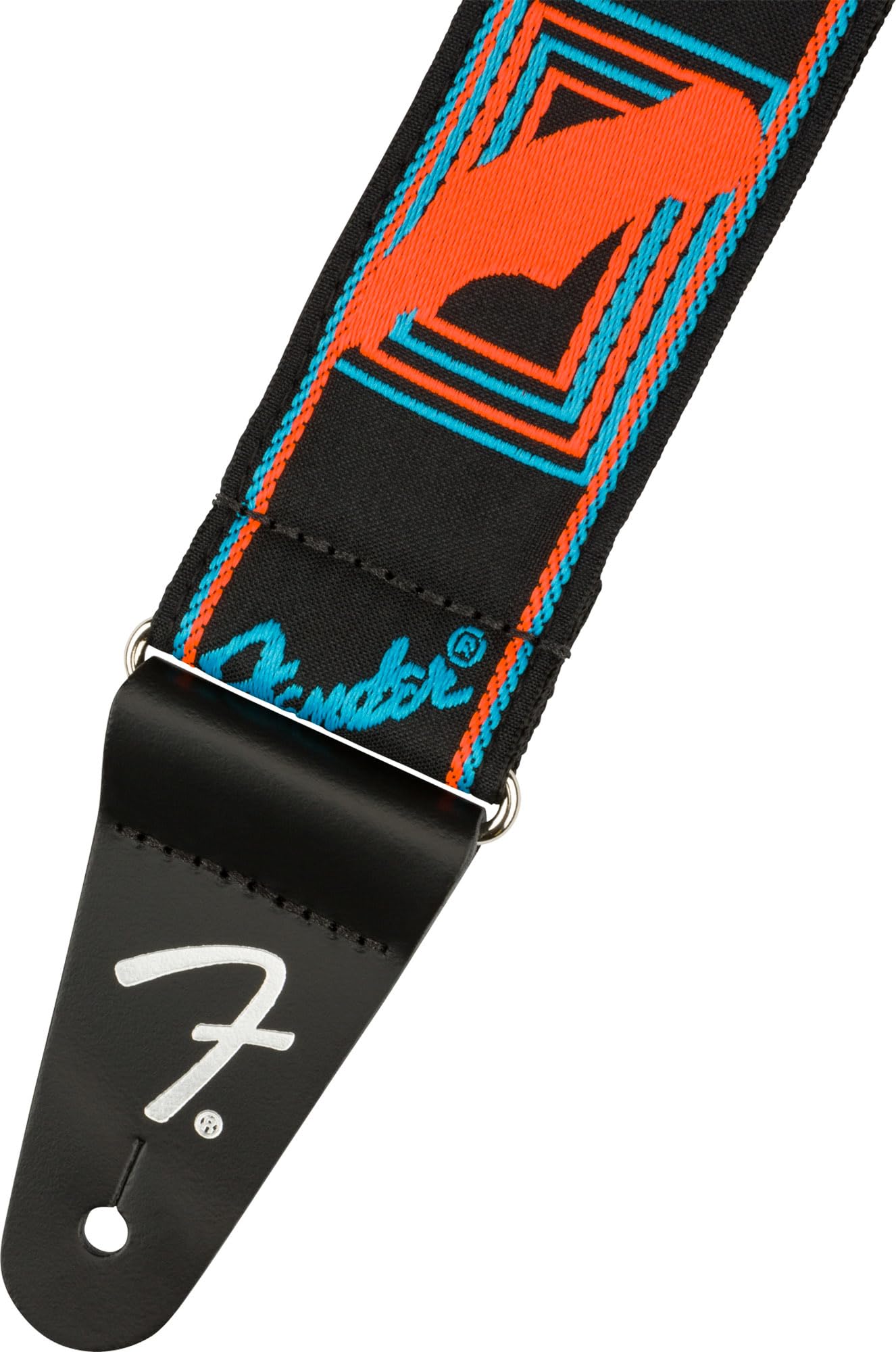 Foto 3 | Correa De Guitarra Fender Neon Con Monograma De 5 Cm, Azul/naranja, Con Bloques - Venta Internacional.